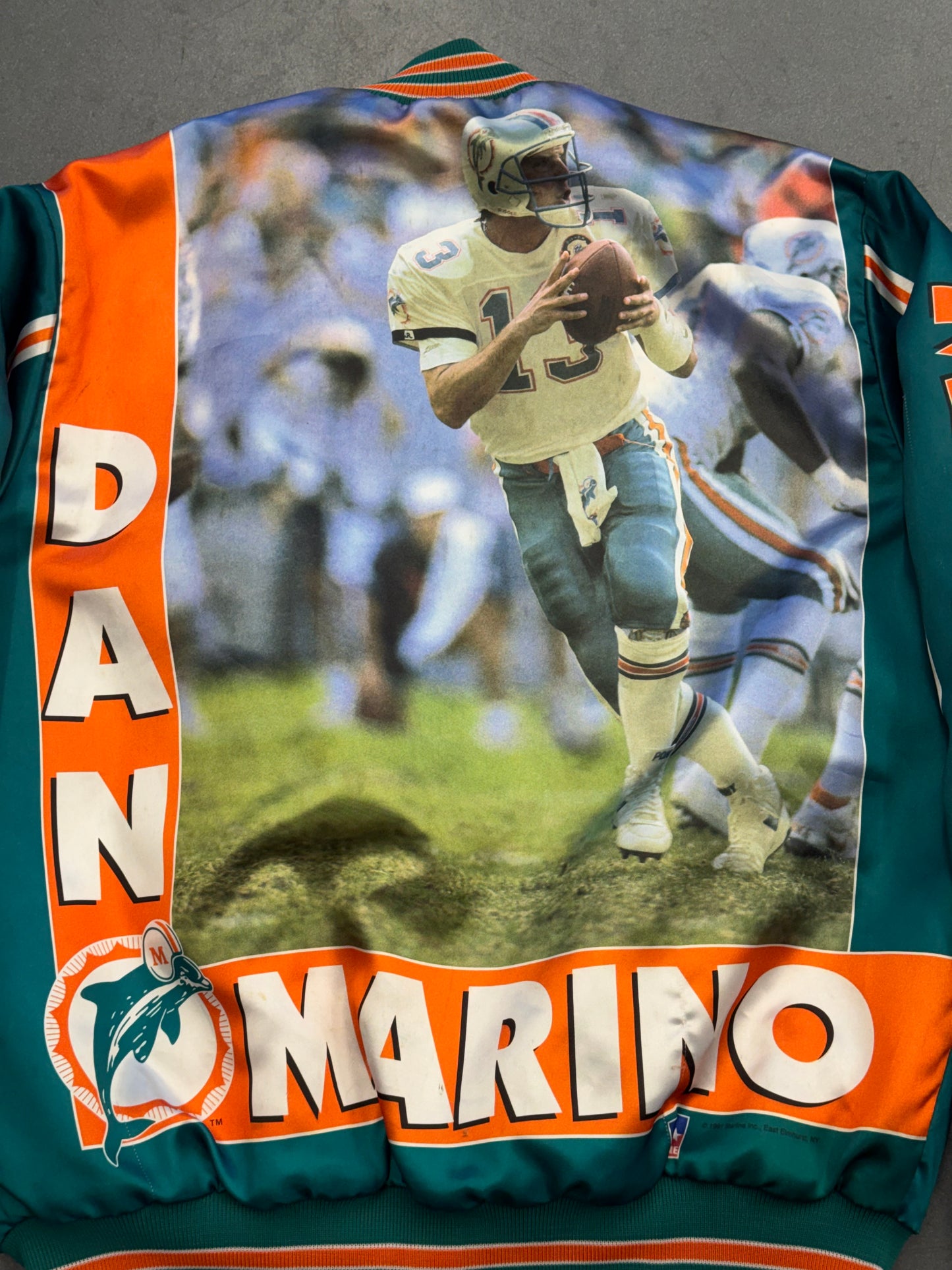 90S MIAMI DOLPHINS DAN MARINO STARLINE SATIN JACKET