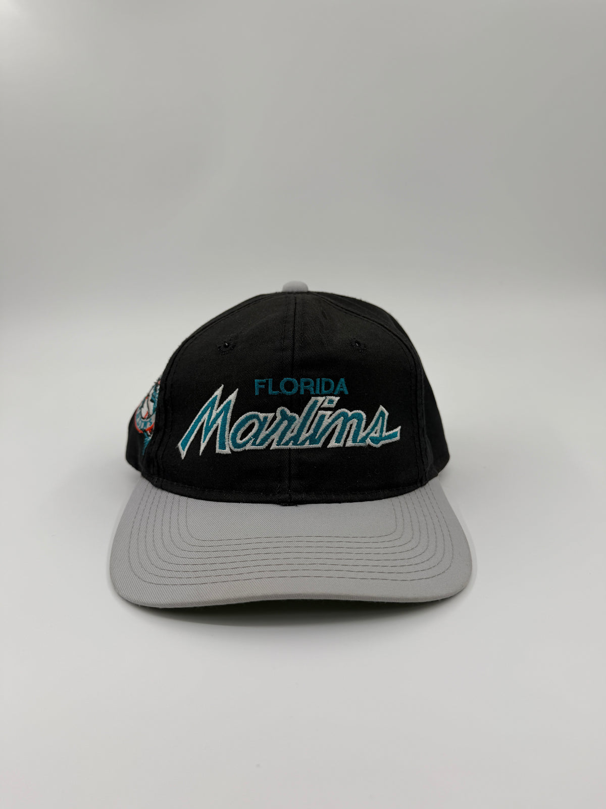 90'S FLORIDA MARLINS GREY OUTLINE SCRIPT SNAPBACK (BLACK/GREY) (THE TWILL TAG)