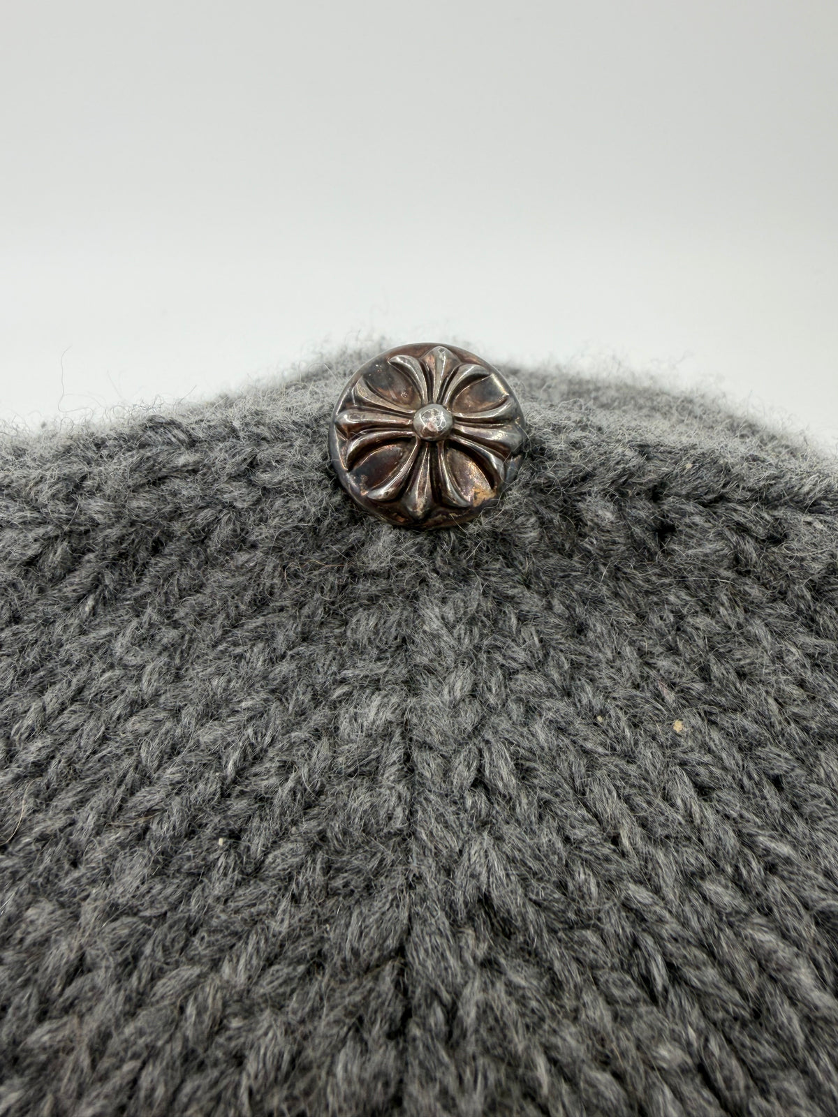CHROME HEARTS CASHMERE LEATHER CROSS PATCH BEANIE