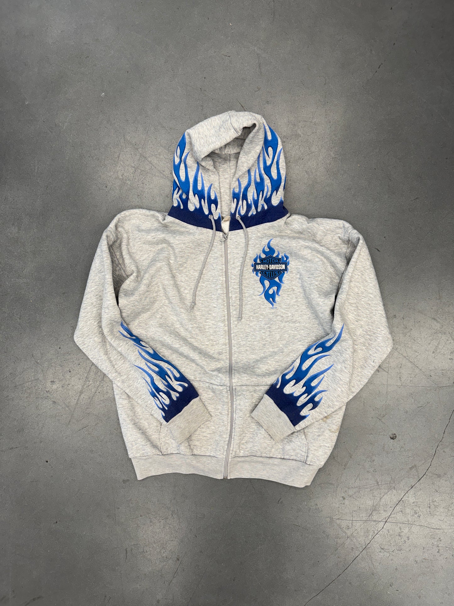 2005 HARLEY-DAVIDSON ATLANTA, GA BLUE FLAME FULL-ZIP HOODIE