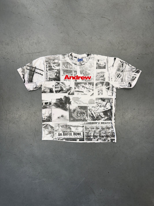 ANDREW HURRICANE ANDREW NEWSPAPER CLIPS AND PICTURES AOP TEE