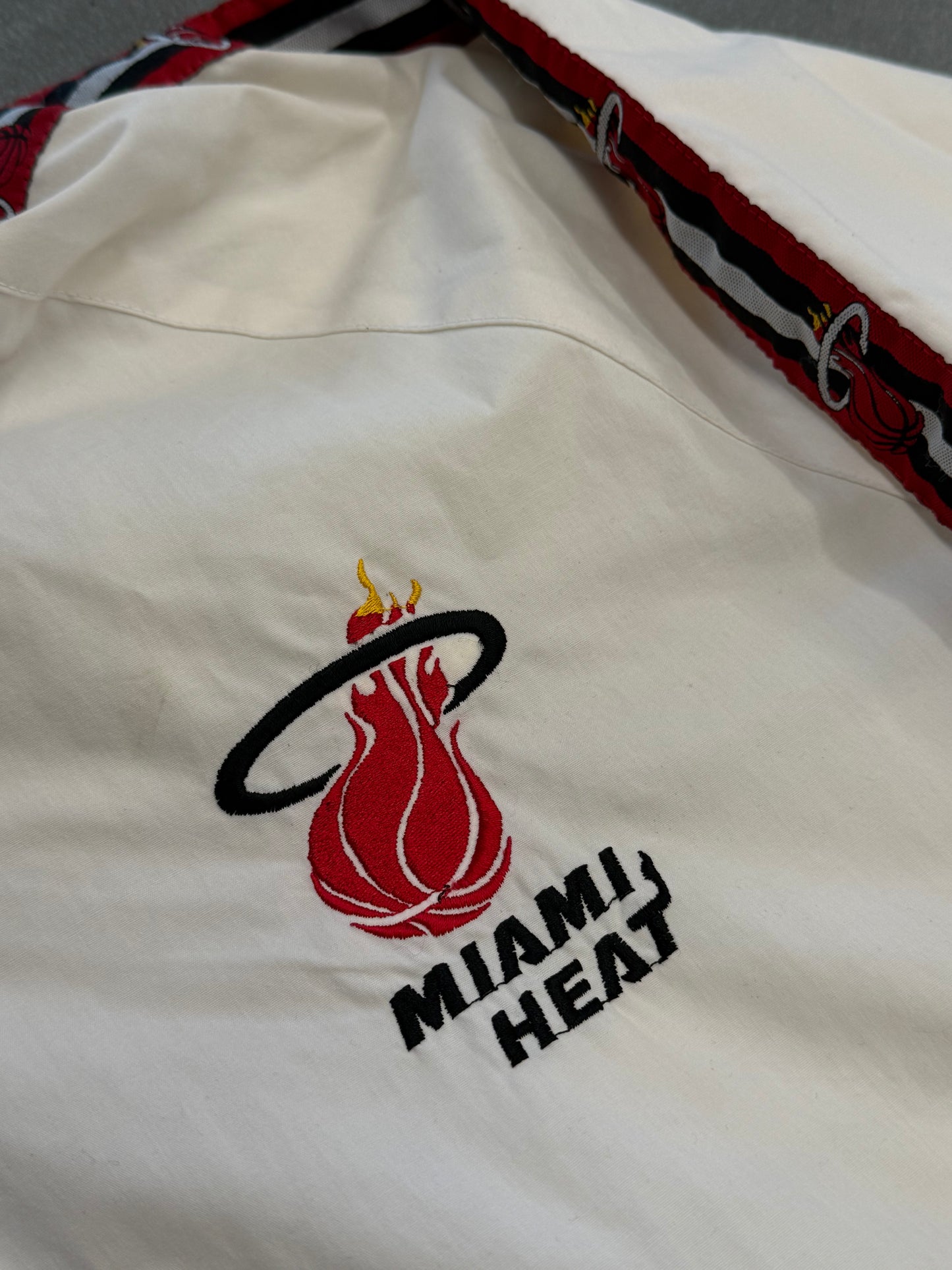 90S MIAMI HEAT NBA PRO PLAYER LOGO TAPE ZIP-UP WINDBREAKER JACKET