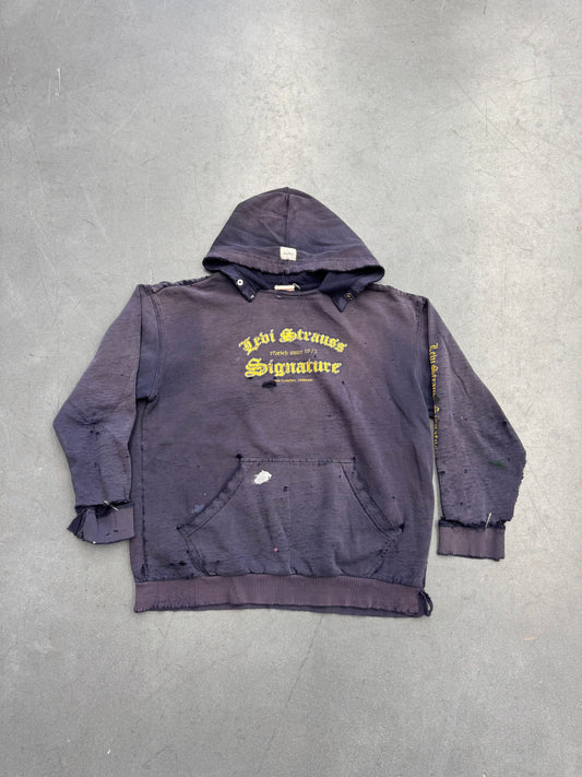 Y2K LEVI STRAUSS SIGNATURE DISTRESSED PULLOVER HOODIE