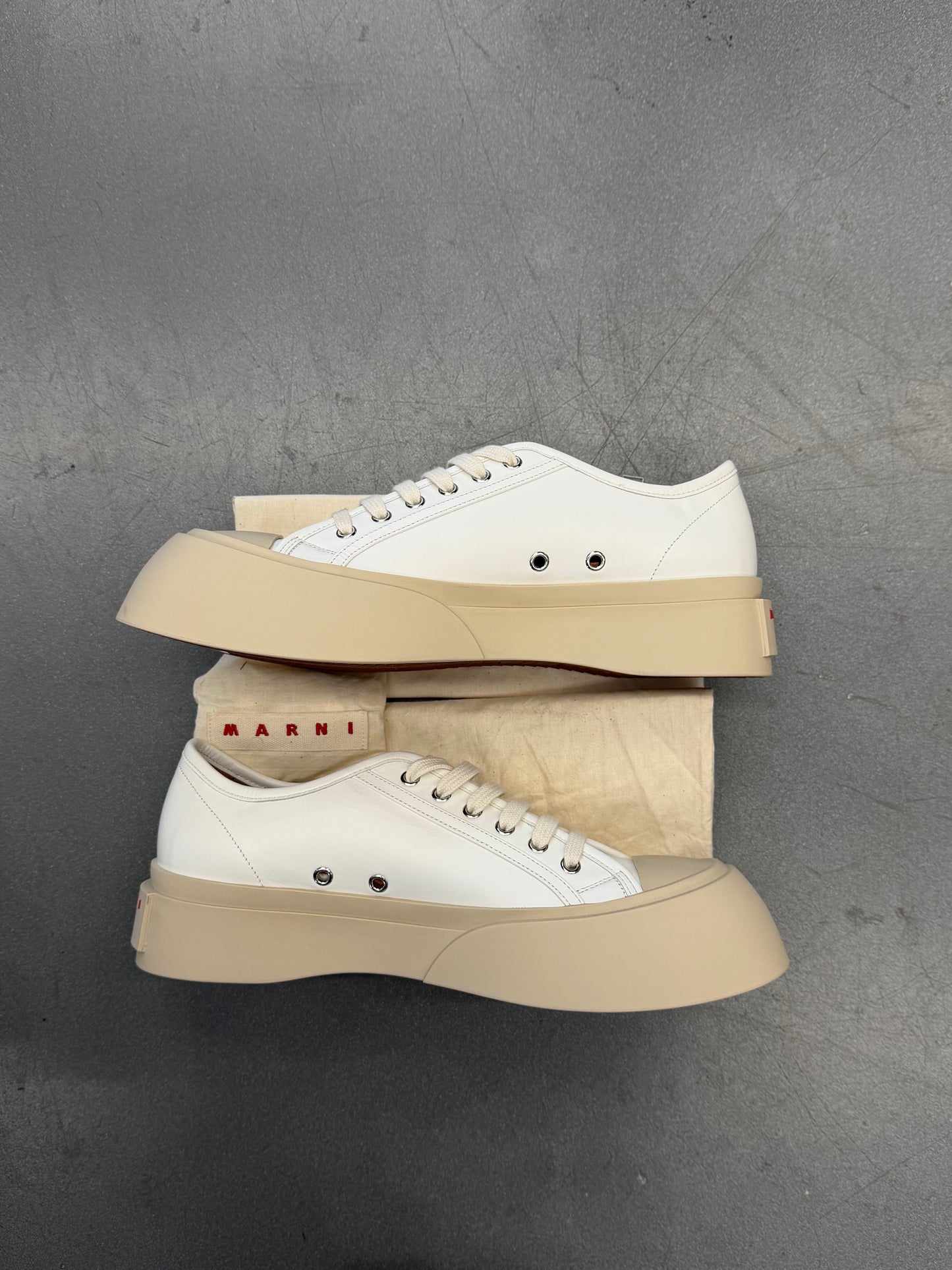 MARNI NAPPA LEATHER PABLO SNEAKER - WHITE (W/O BOX)