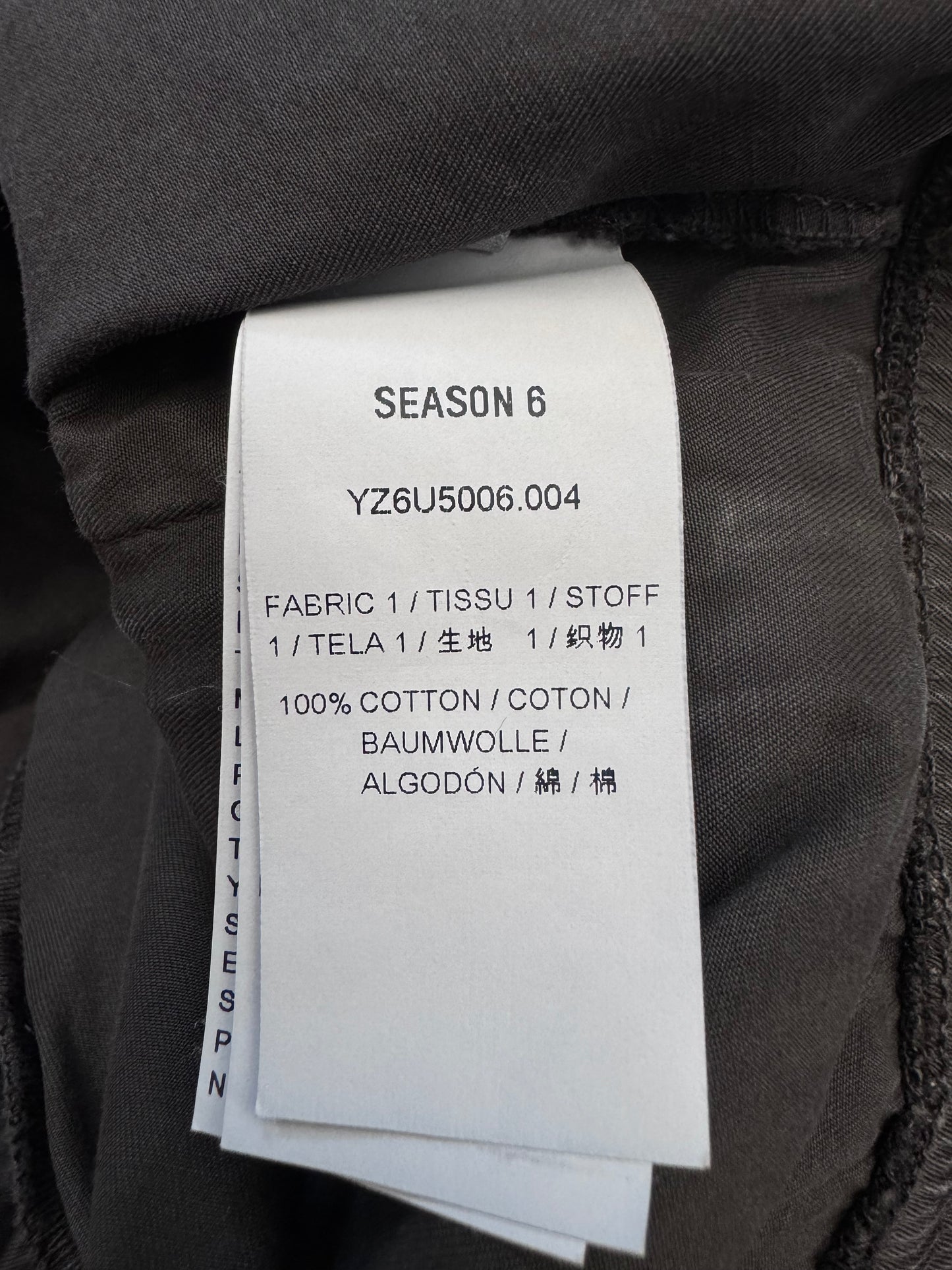 YEEZY SEASON 6 JOGGER - CHARCOAL (M)
