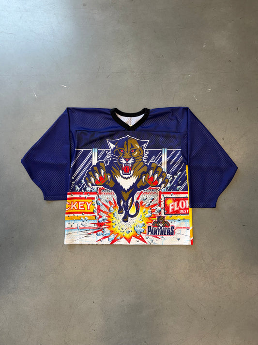 90S CCM FLORIDA PANTHERS NHL ALL OVER PRINT AOP THIN MESH HOCKEY JERSEY