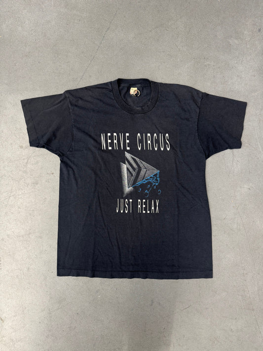 90'S NERVE CIRCUS JUST RELAX POP/ROCK BAND TEE (SCREEN STARS TAG)
