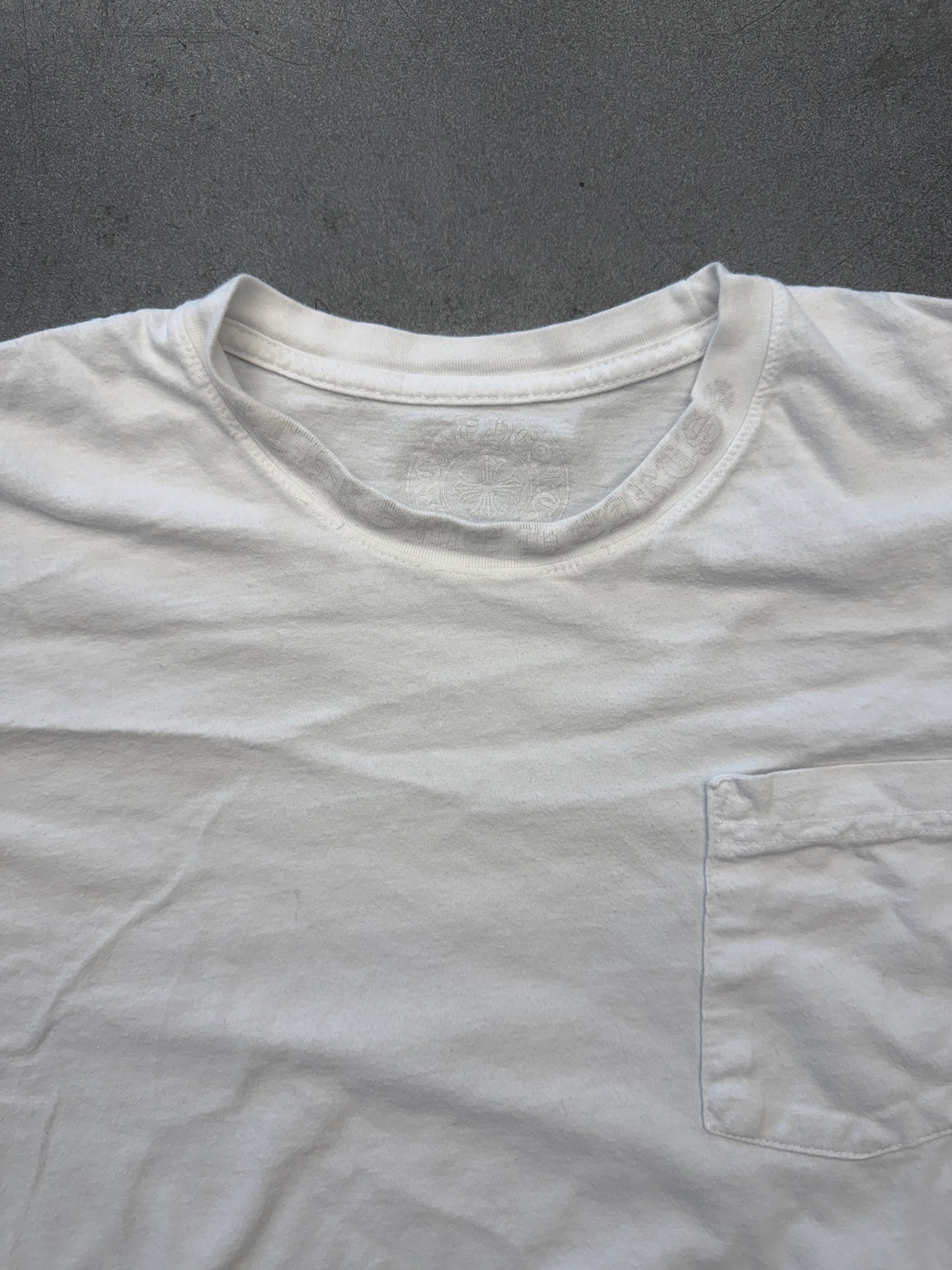 CHROME HEARTS SCRIPT COLLAR LS TEE - WHITE