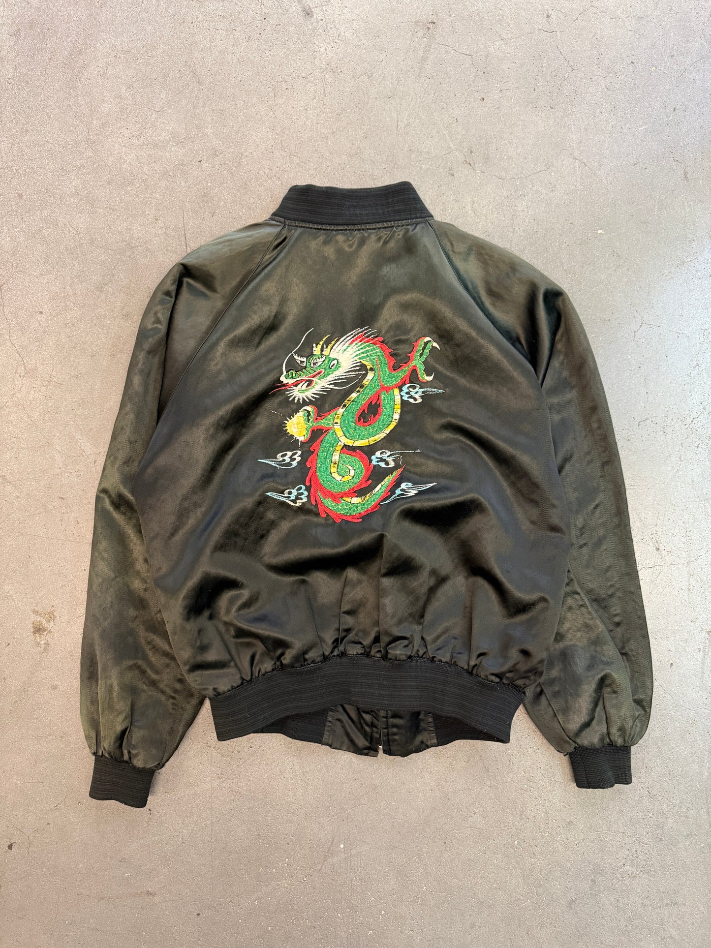80S JAPANESE DRAGON SATIN SOUVENIR JACKET (S.P.T. TAG)