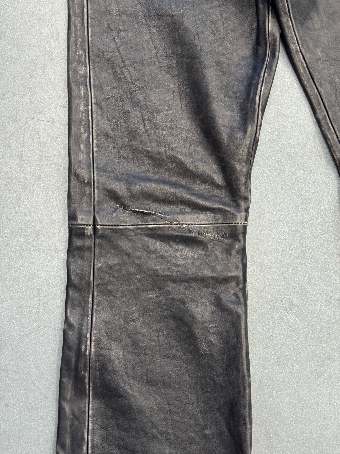ENFANTS RICHES DEPRIMES ERD CRUST REPAIRED LEATHER FLARE JEANS - NWT