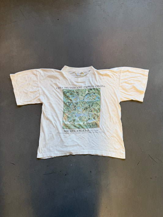 90S MICHELANGELO 1475-1564 "CAPPELLA SISTINA" ART TEE (NEW CARISMA TAG)