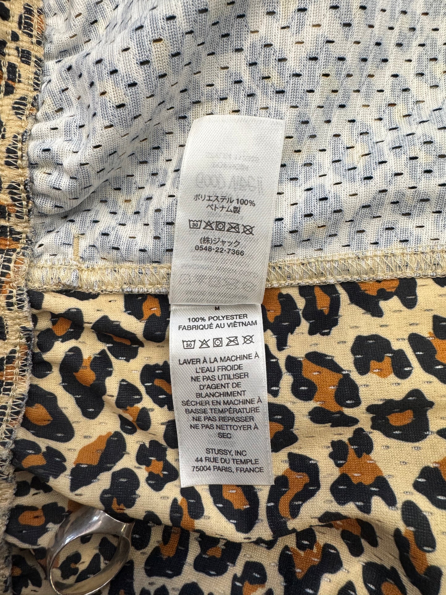 STUSSY LEOPARD PRINT MESH SHORTS