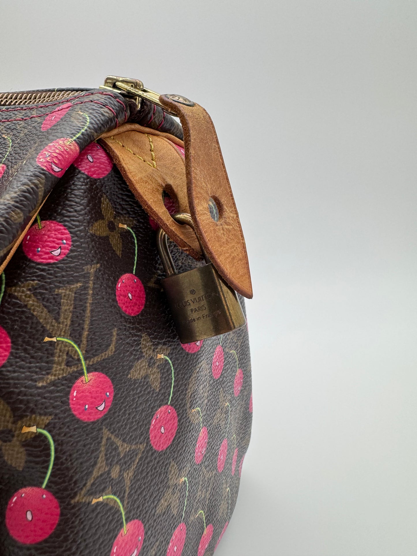 2005 LOUIS VUITTON LV CHERRY MONOGRAM MURAKAMI SPEEDY 25 VINTAGE