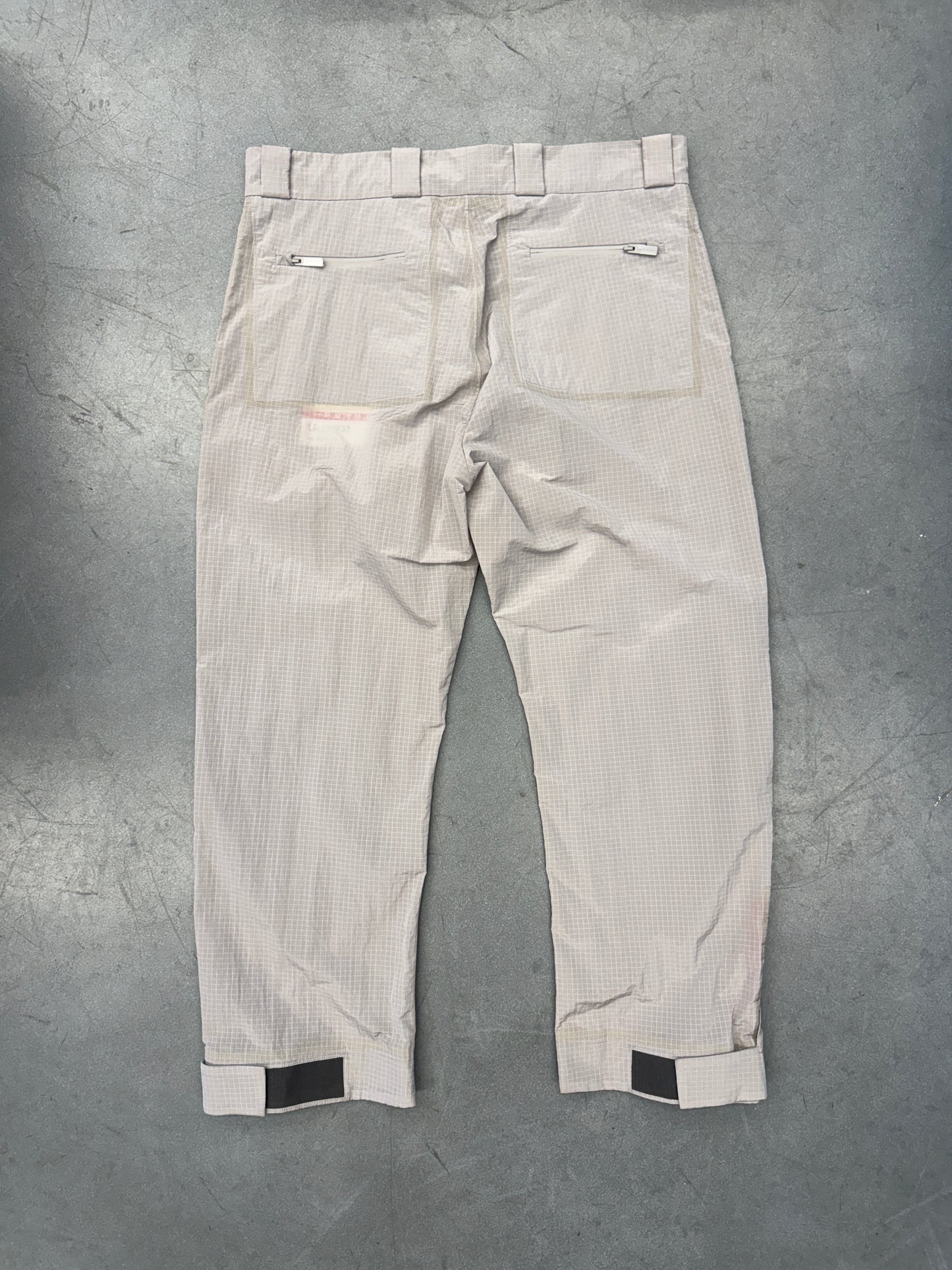 PRADA LR-LX033 RIPSTOP WIDE LEG PANTS - GRAY