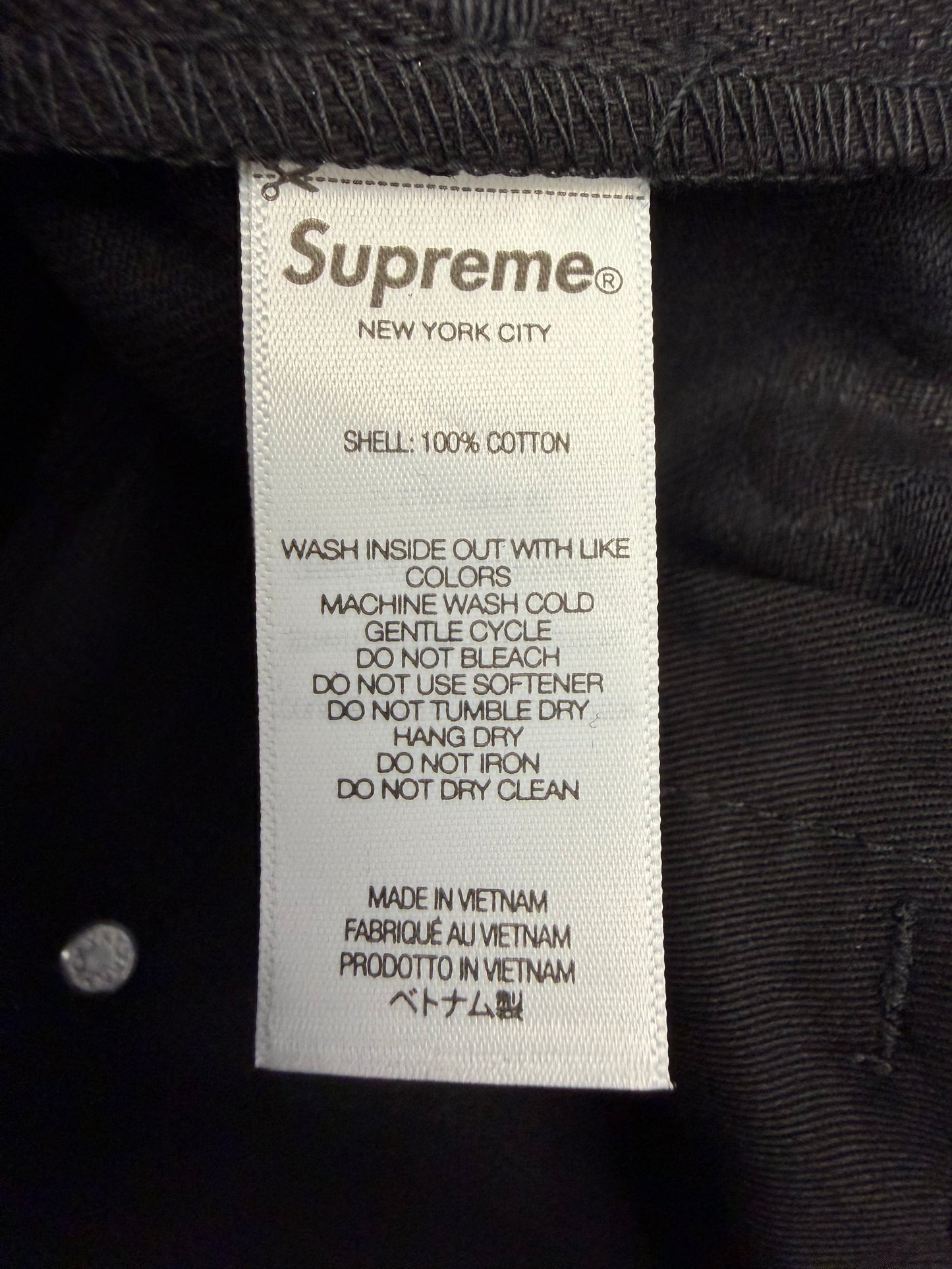 FW25 SUPREME JACQUARD LOGOS DOUBLE KNEE DENIM PAINTER JEAN - BLACK