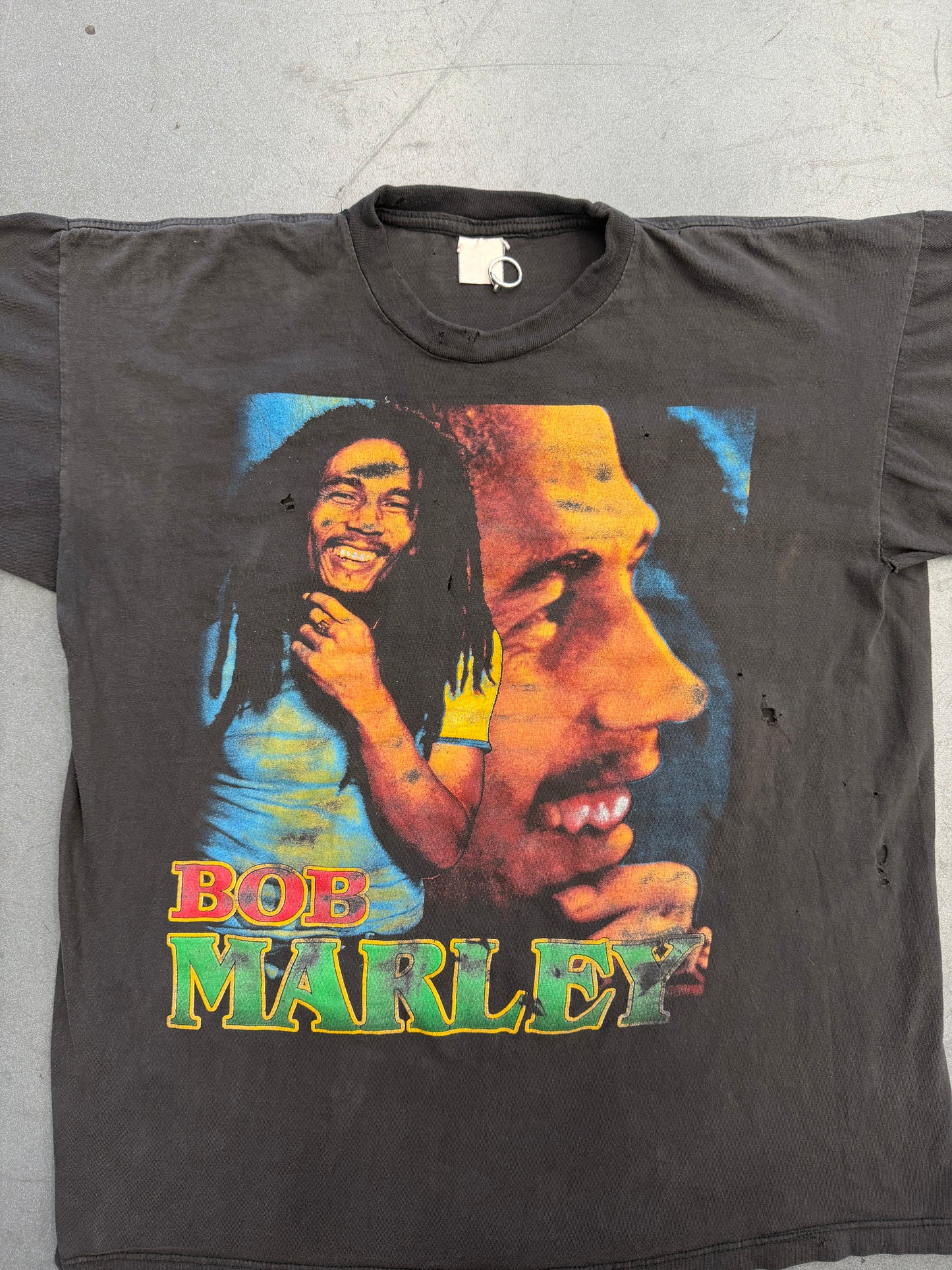BOB MARLEY I SHOT THE SHERIFF FADED RAP TEE (FADED TAG)