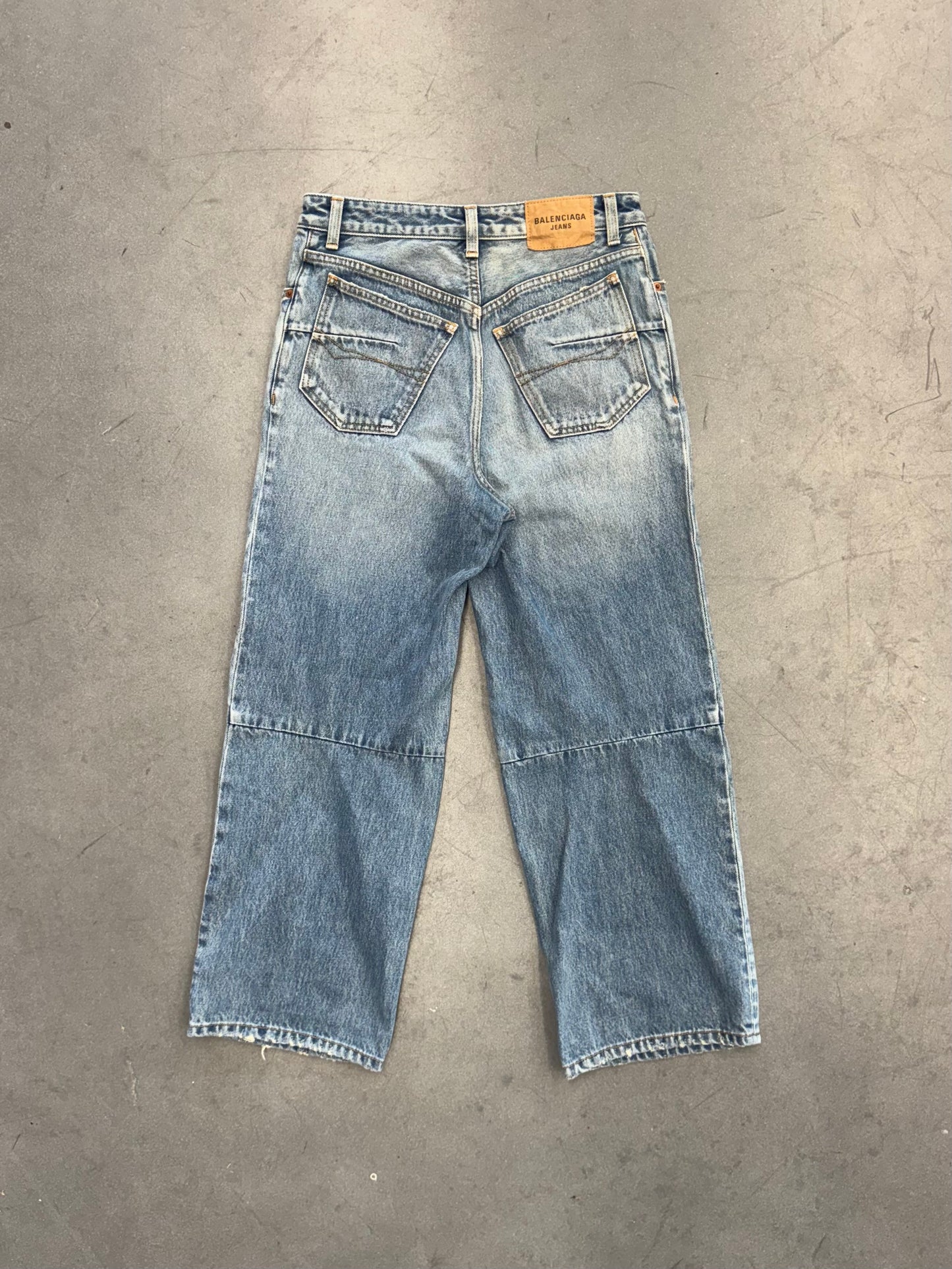 BALENCIAGA BIKER DARTS JAPANESE DENIM JEANS - 26