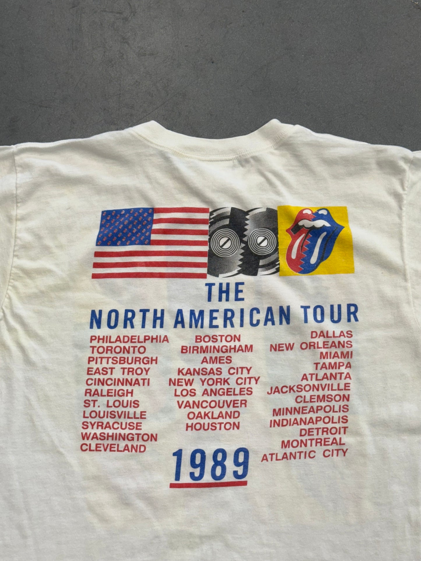 1989 ROLLING STONES THE NORTH AMERICAN TOUR POP ART TEE (ROCKWEAR BY BROCKUM TAG)