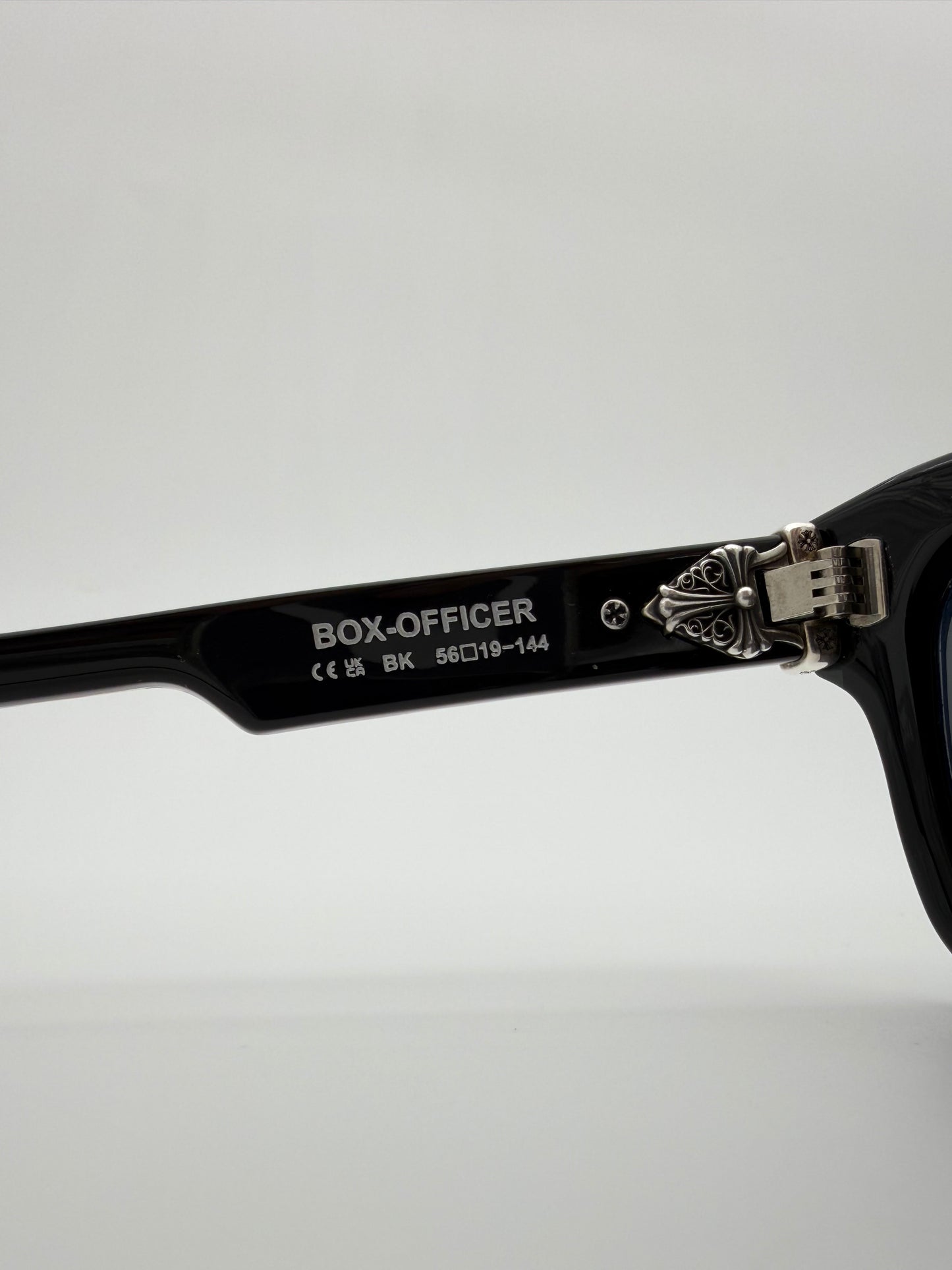 CHROME HEARTS BOX OFFICER SUNGLASSES - BLACK (WITH CASE)