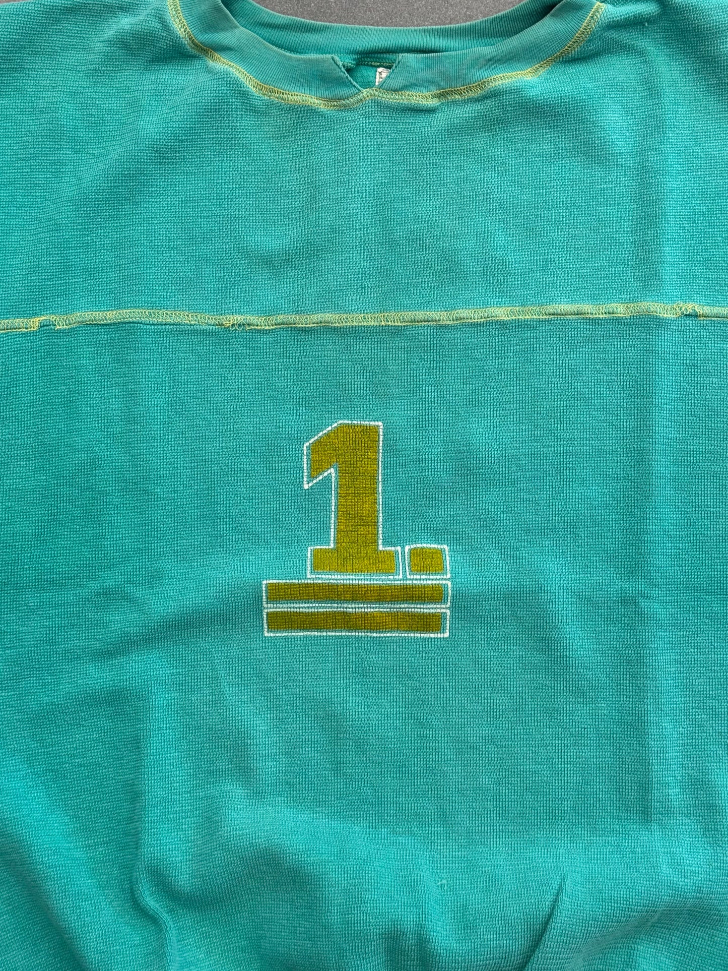 VINTAGE COTTON SLEEVELESS JERSEY SHIRT UNDERLINED NUMBER #1 (CUT TAG)