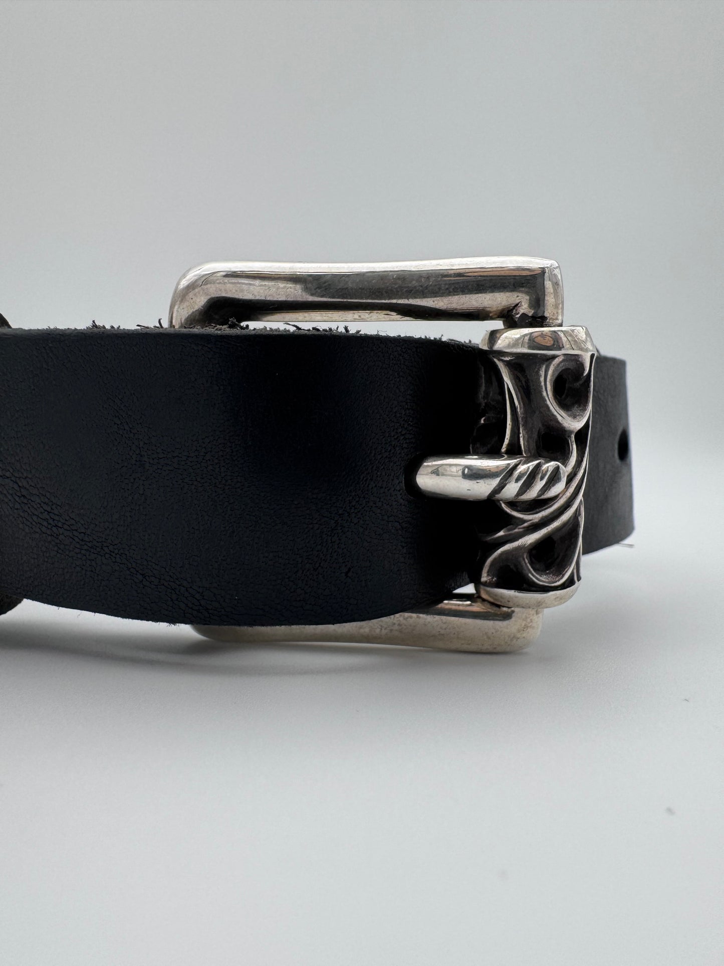 CHROME HEARTS COCO DOG COLLAR BLACK LEATHER (NEW) (16 INCH)