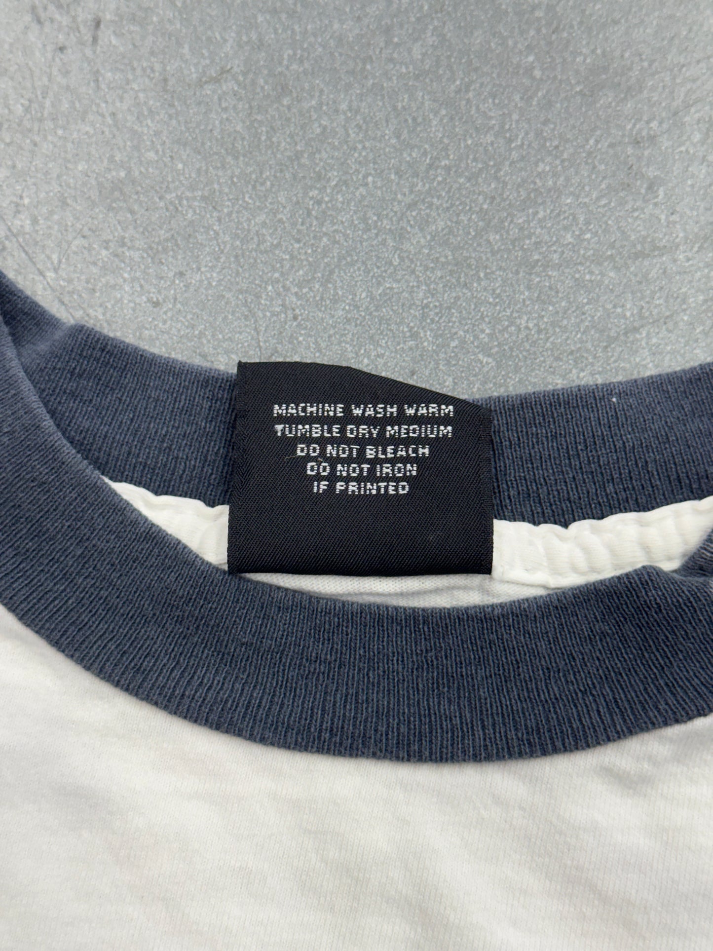 90S RAGE AGAINST THE MACHINE UNITED NATIONS REPORT BABY RINGER TEE (GIANT TAG)