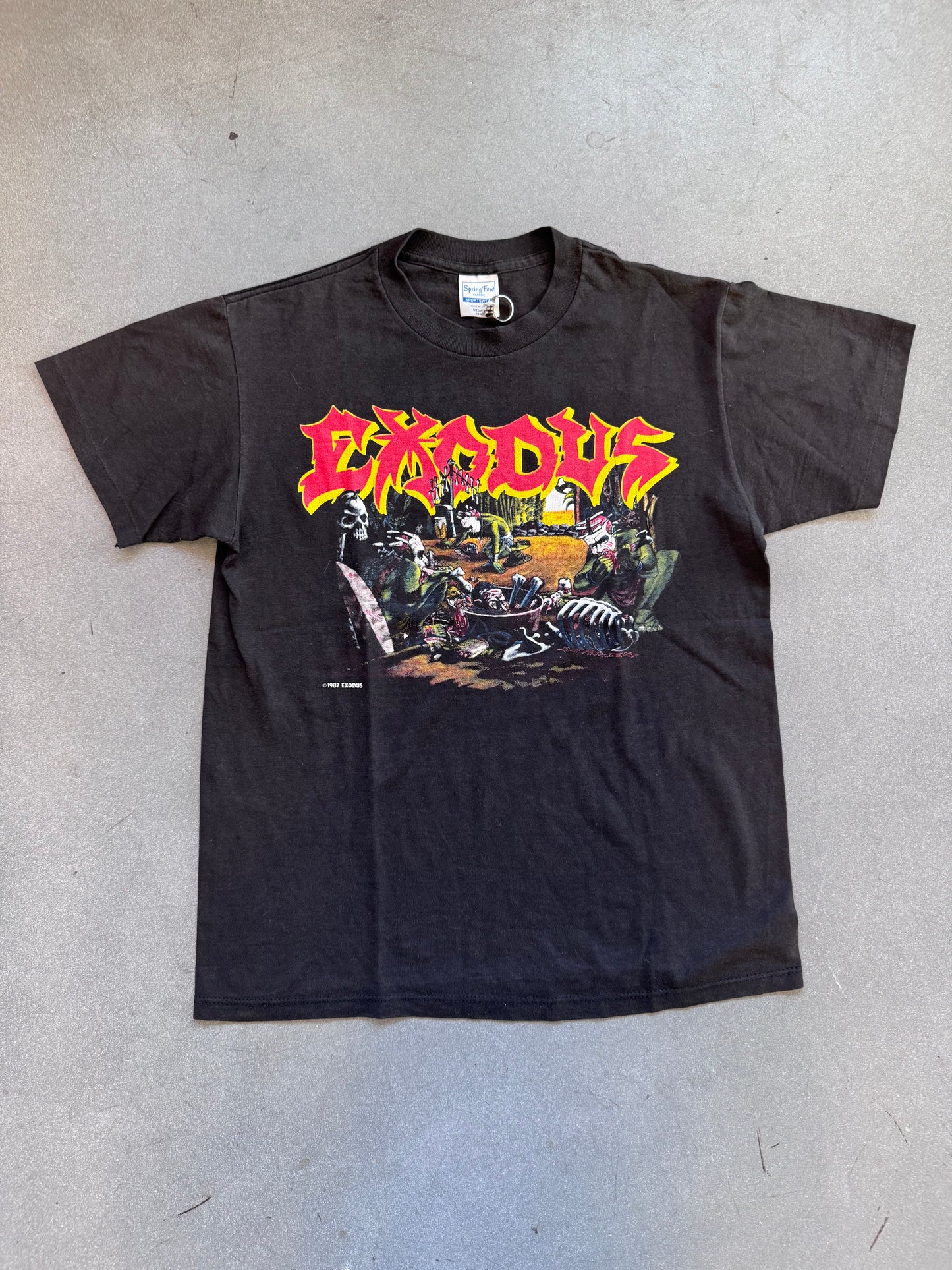 1987 EXODUS MEAT PARTY 87-88 TOUR TEE (SPRINGFORD TAG)