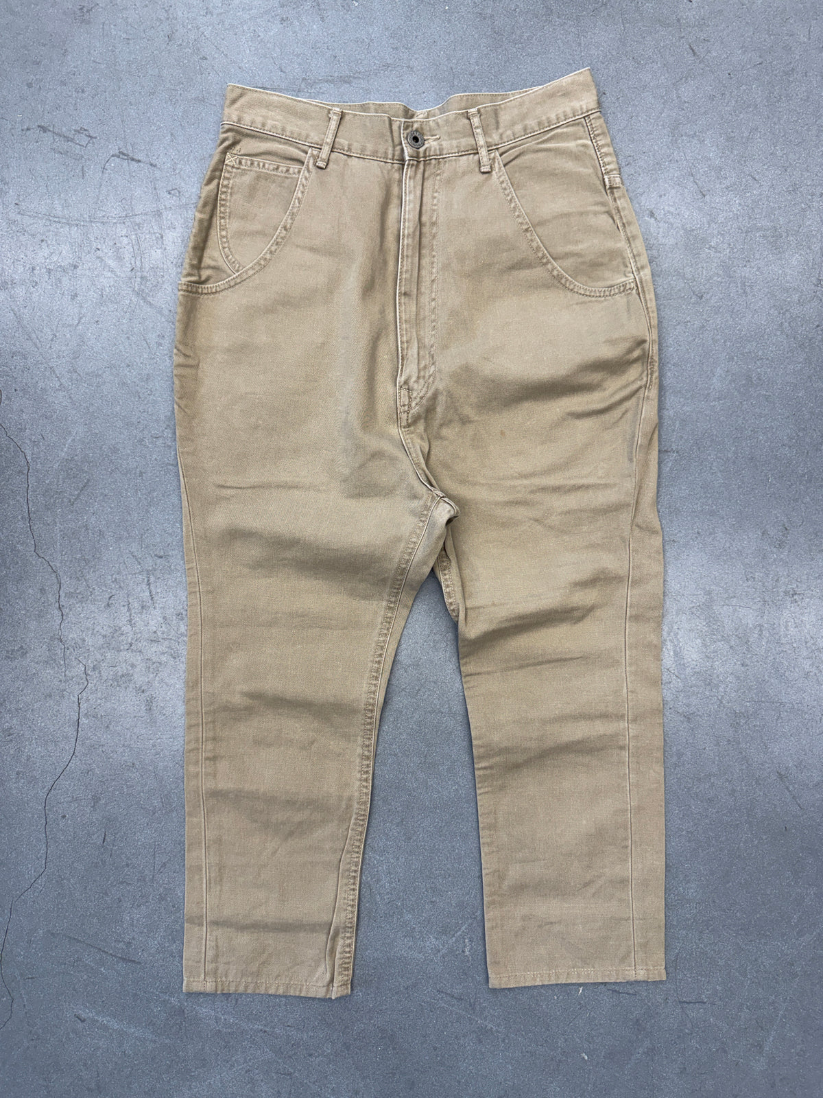 KAPITAL CHINO PANTS WITH BELT BUCKLE BACK KHAKI