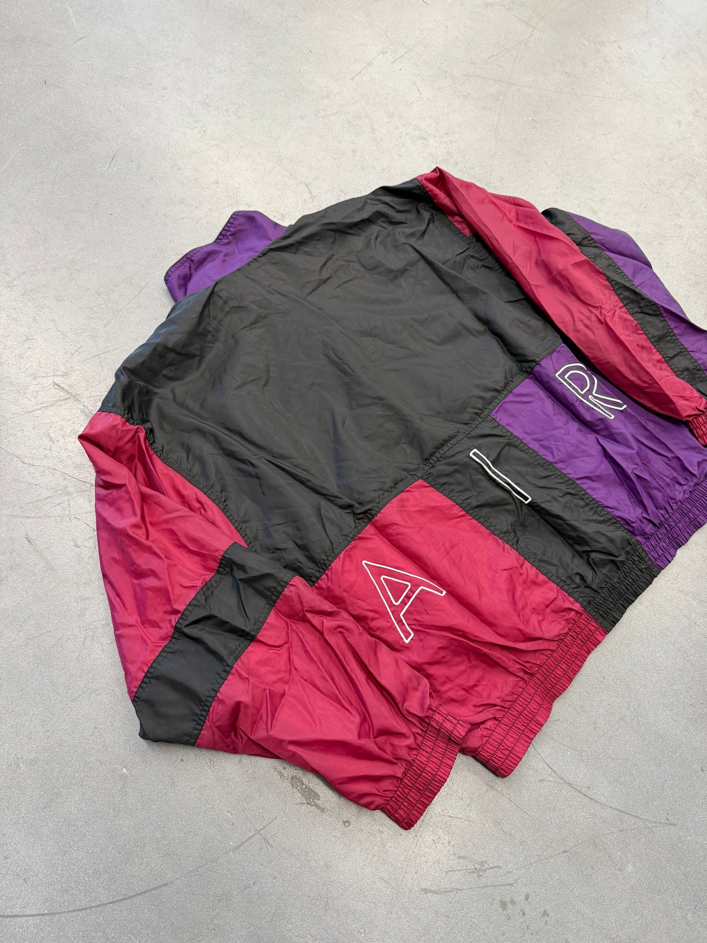 90S NIKE AIR COLORBLOCK ZIP-UP WINDBREAKER - FIREBERRY