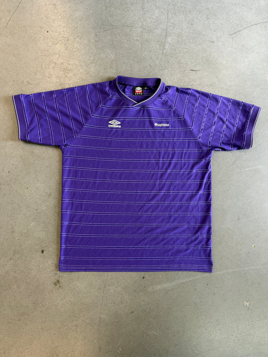 SS25 SUPREME UMBRO STRIPE SOCCER JERSEY TEE - PURPLE