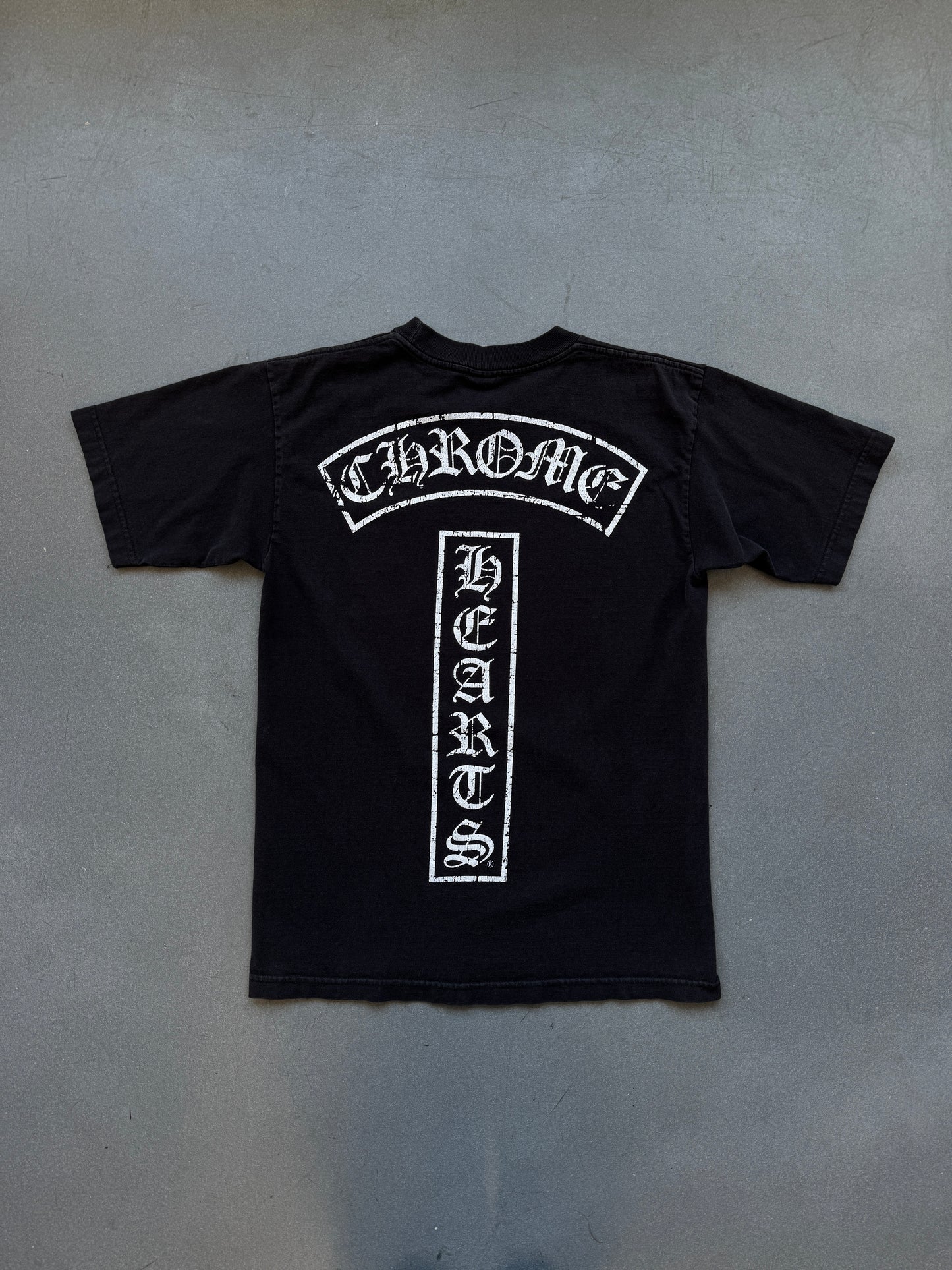 VINTAGE CHROME HEARTS T BAR LOGO STARS POCKET TEE