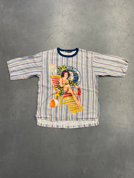 DOLCE & GABBANA PIN-UP STRIPED LINEN SHIRT