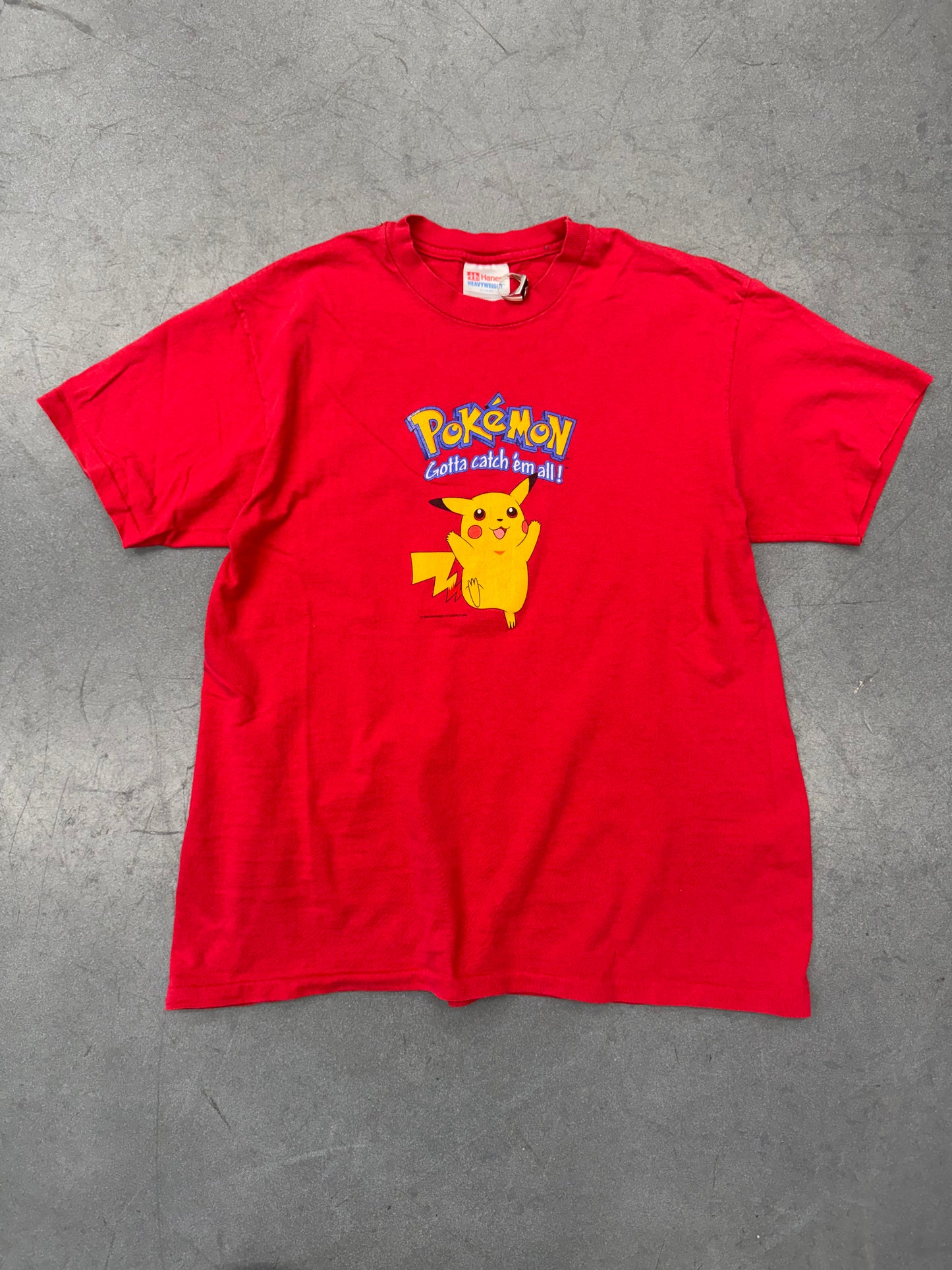 1999 NINTENDO PIKACHU GOTTA CATCH 'EM ALL TEE (HANES HEAVYWEIGHT TAG)
