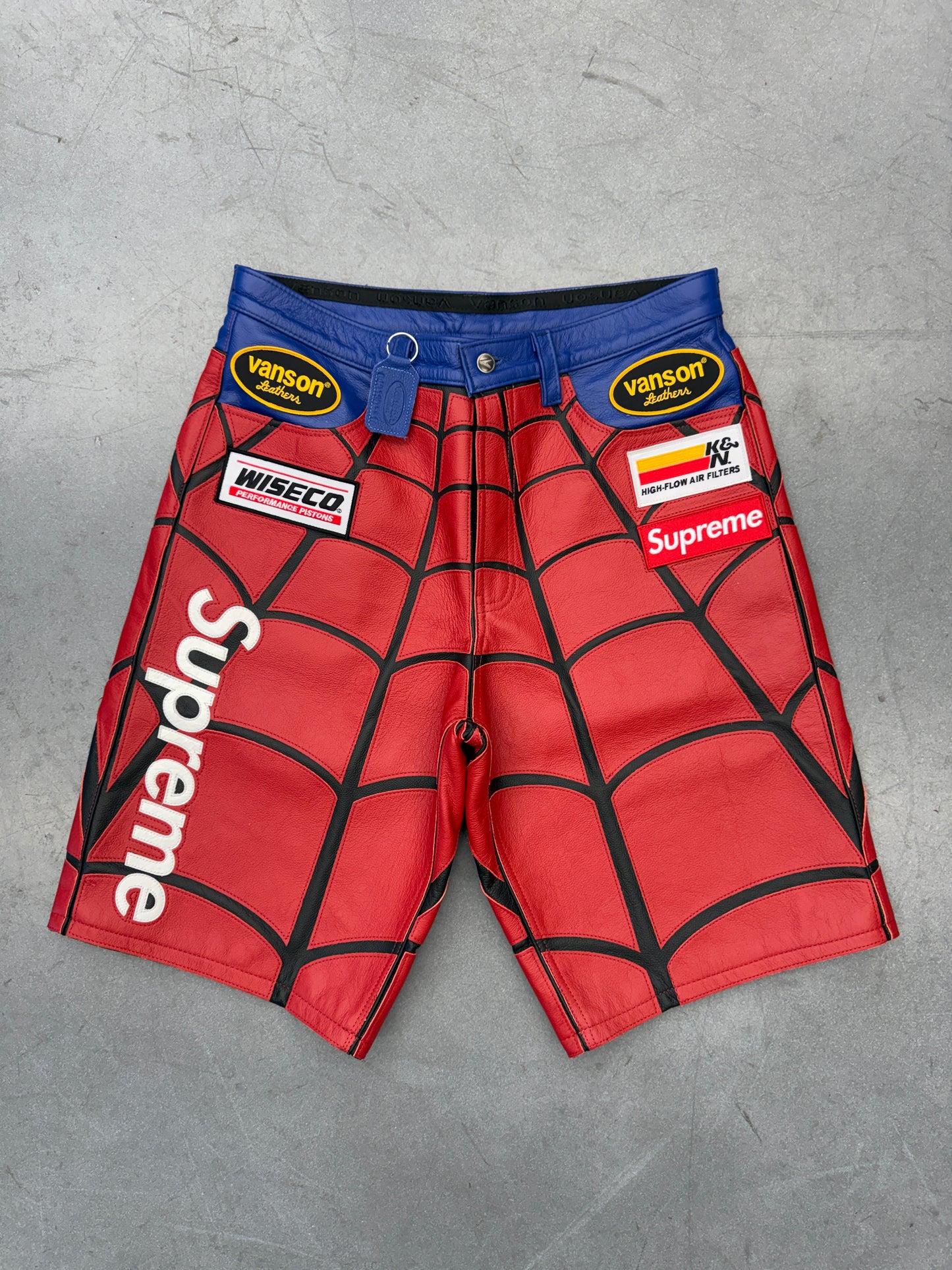 SS26 SUPREME VANSON LEATHERS SPIDER-MAN SHORTS