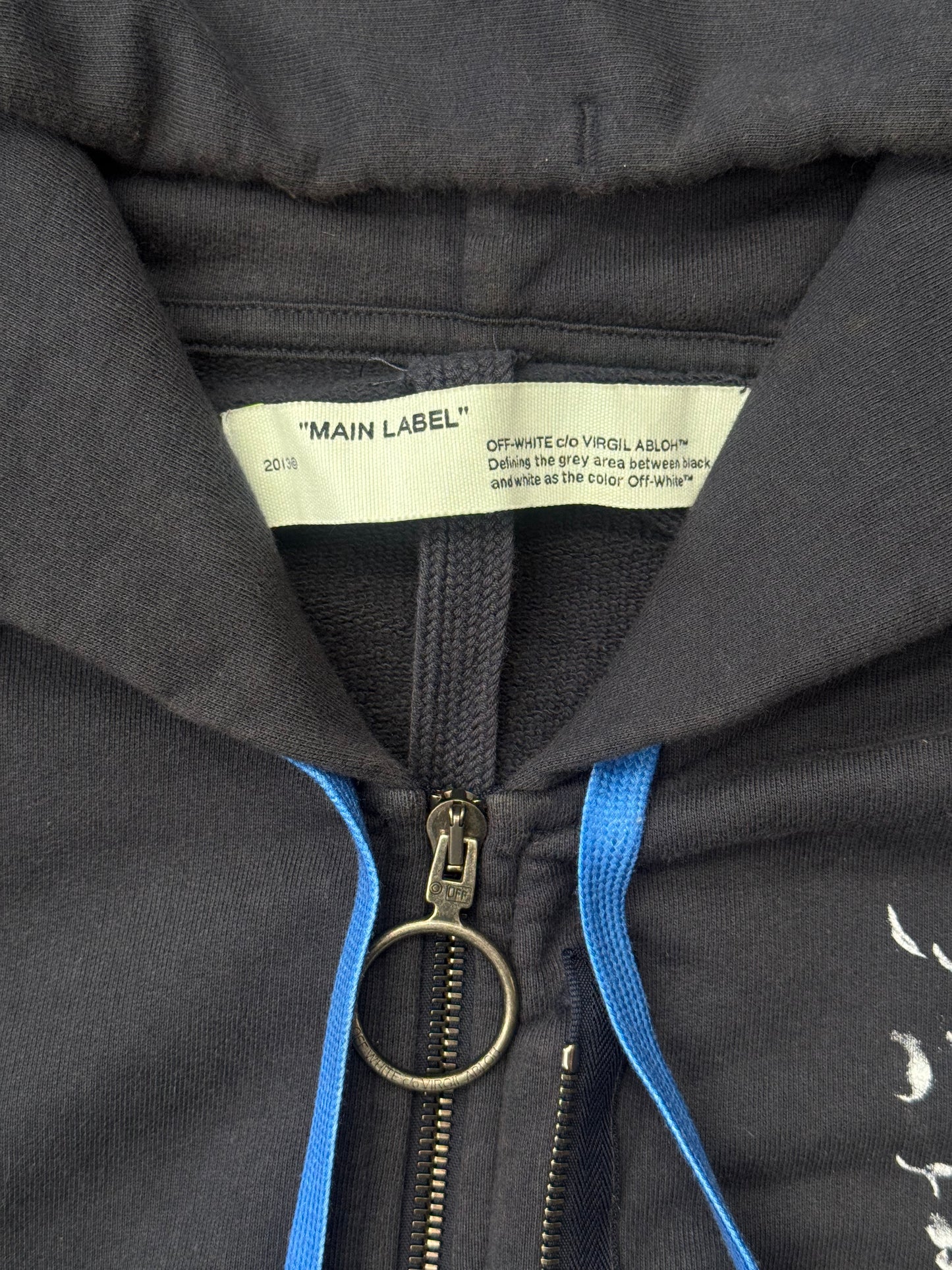 FW19 OFF-WHITE VIRGIL ABLOH PORTRAIT FACE DOUBLE ZIP HOODIE