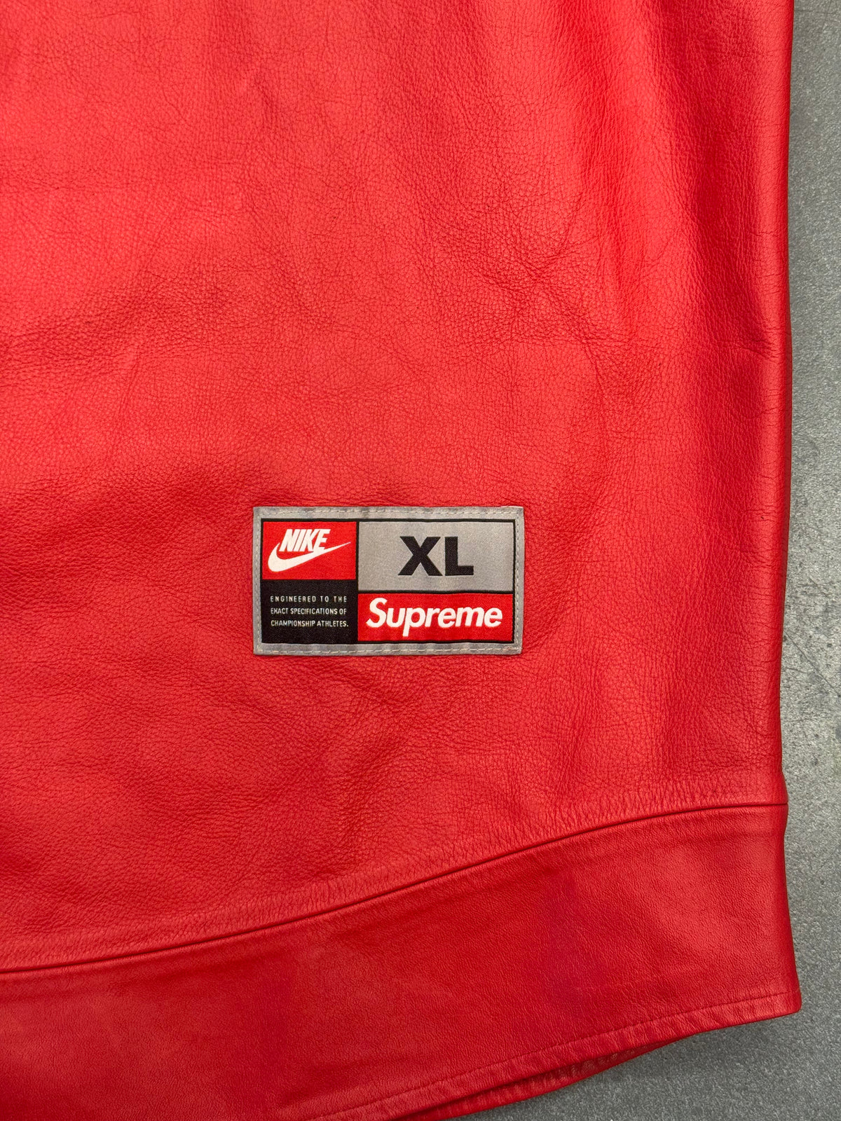 FW19 SUPREME NIKE LEATHER BASEBALL JERSEY - RED