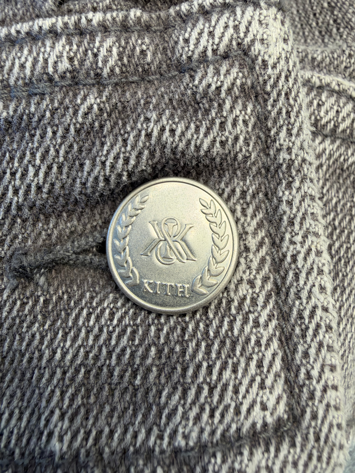 2026 FALL KITH HERRINGBONE DENIM EFRON TRACK JACKET - MINERAL