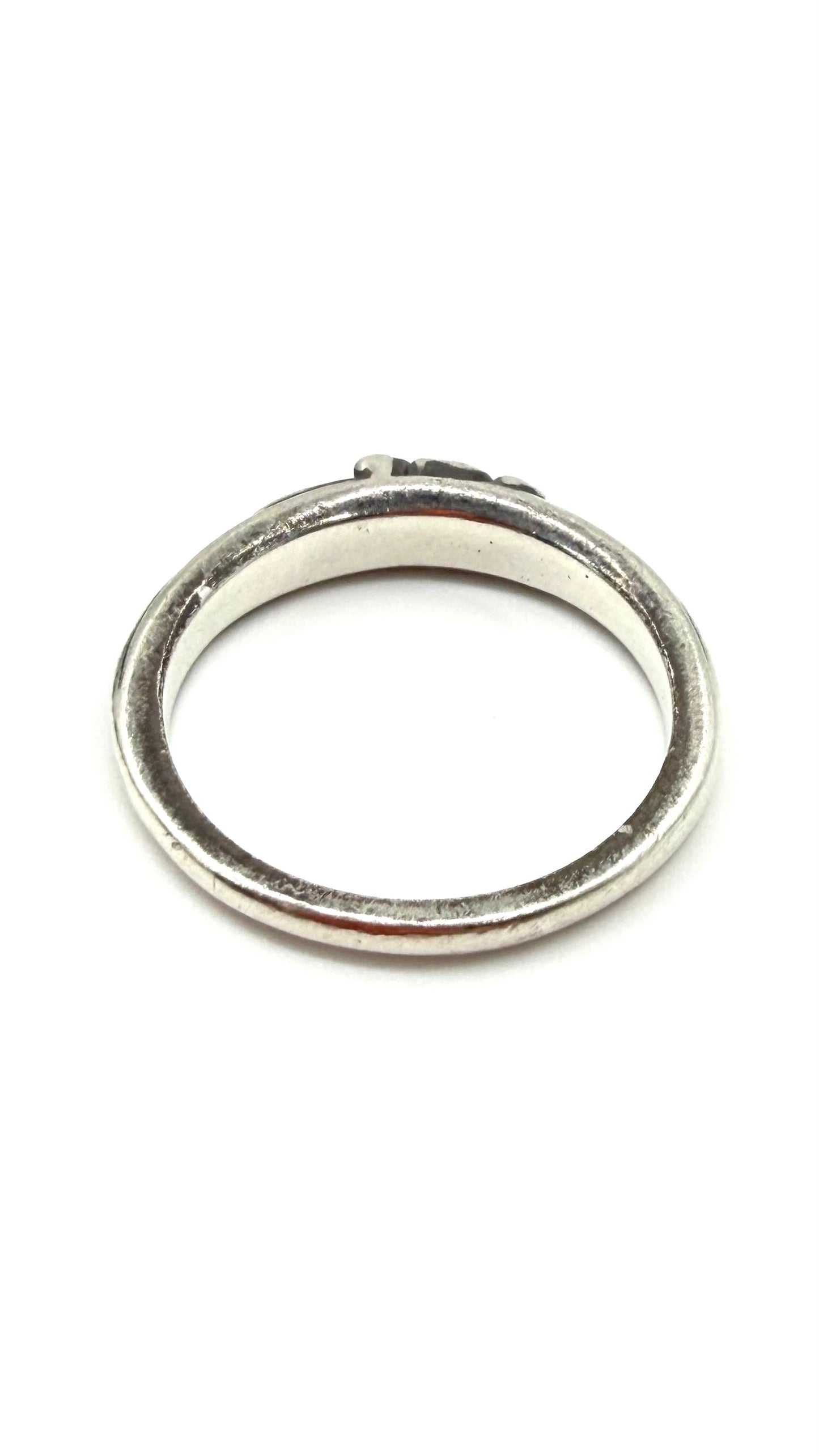 CHROME HEARTS DIAMOND BABY CLASSIC DAGGER SILVER RING (SI (5.8 GRAMS)