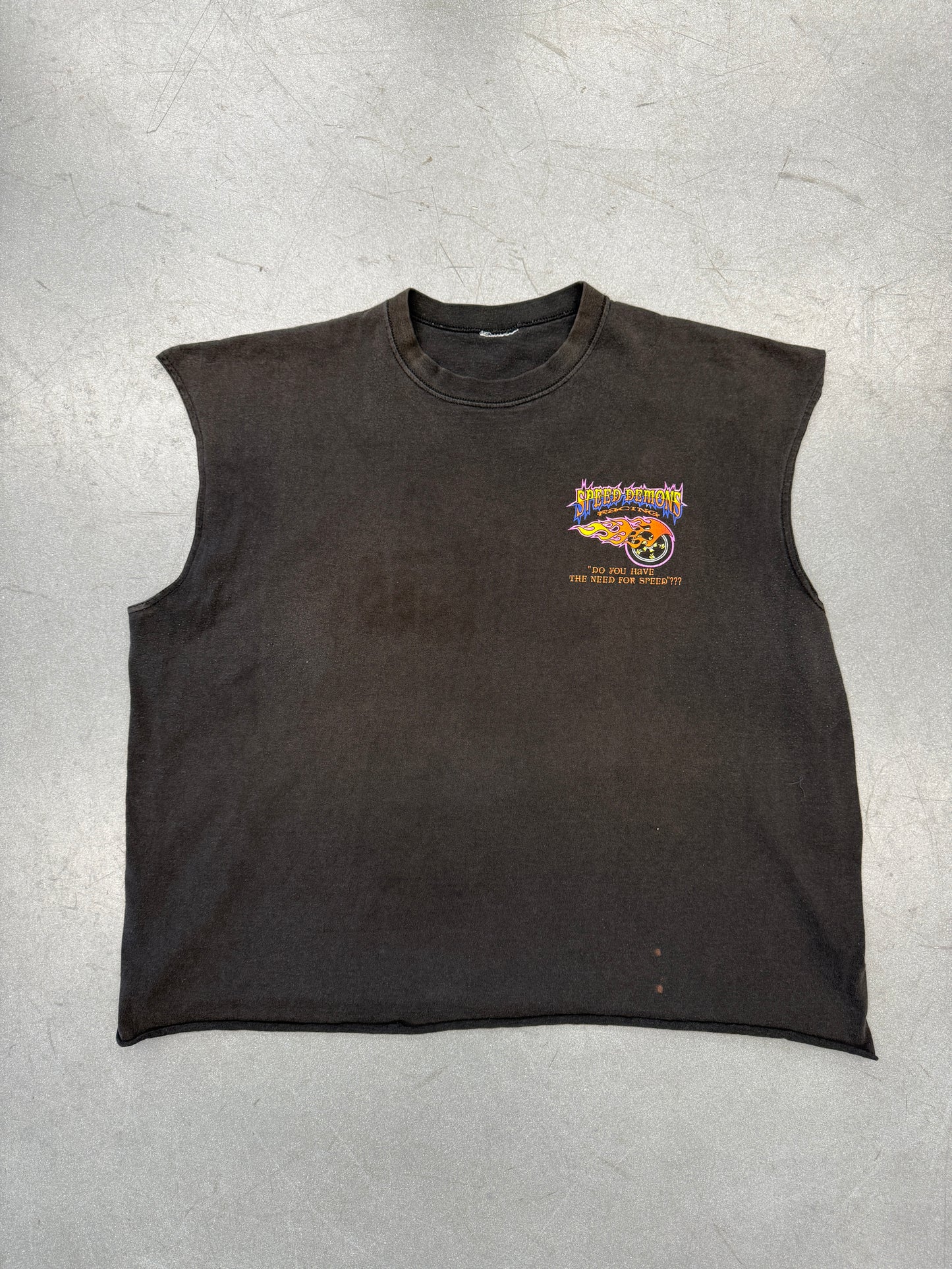 2003 DAYTONA BEACH BIKE WEEK SPEED DEMONS CUT-OFF TEE (CUT TAG)