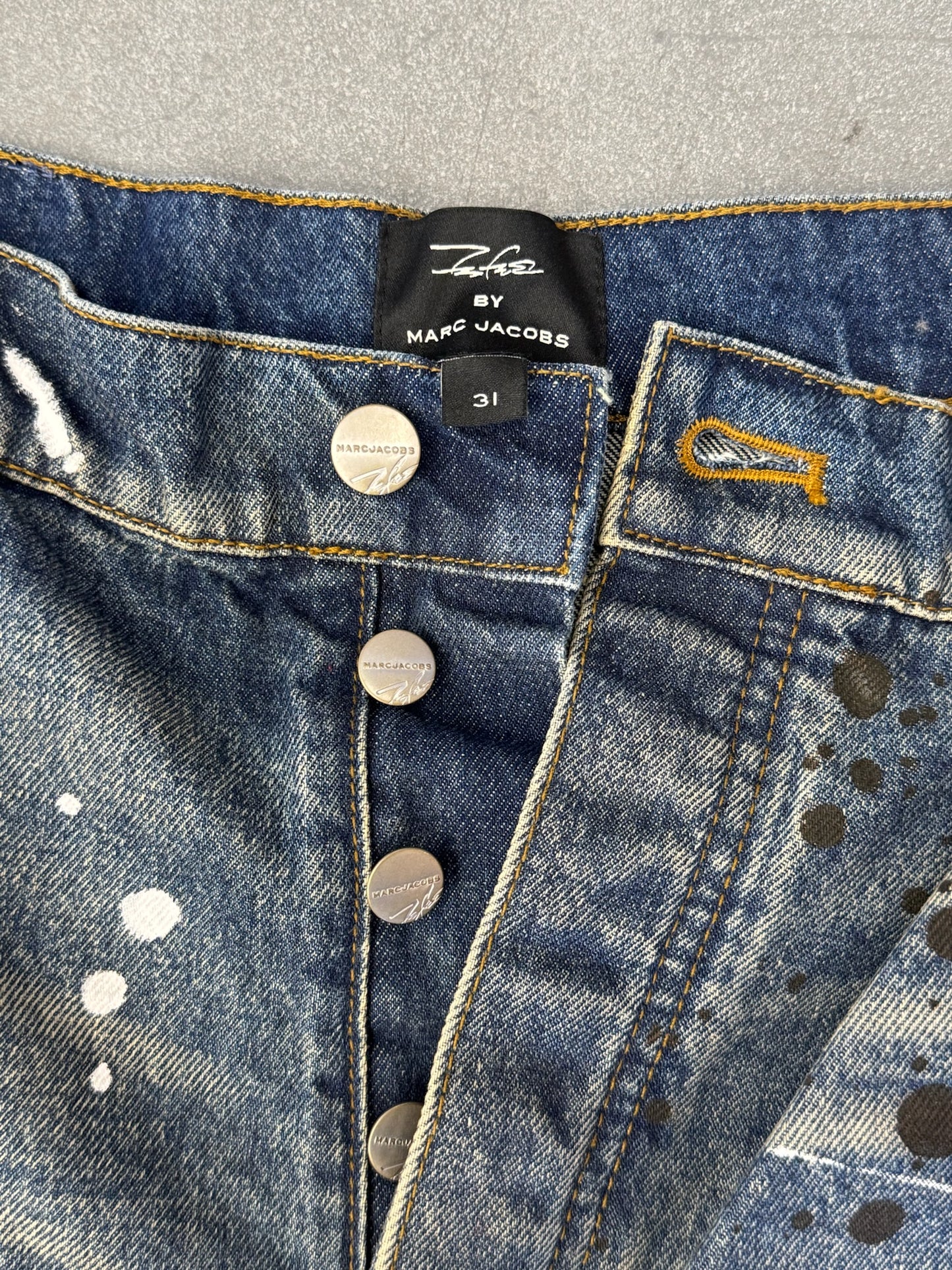 MARC JACOBS FUTURA PAINTED OVERSIZED JEANS