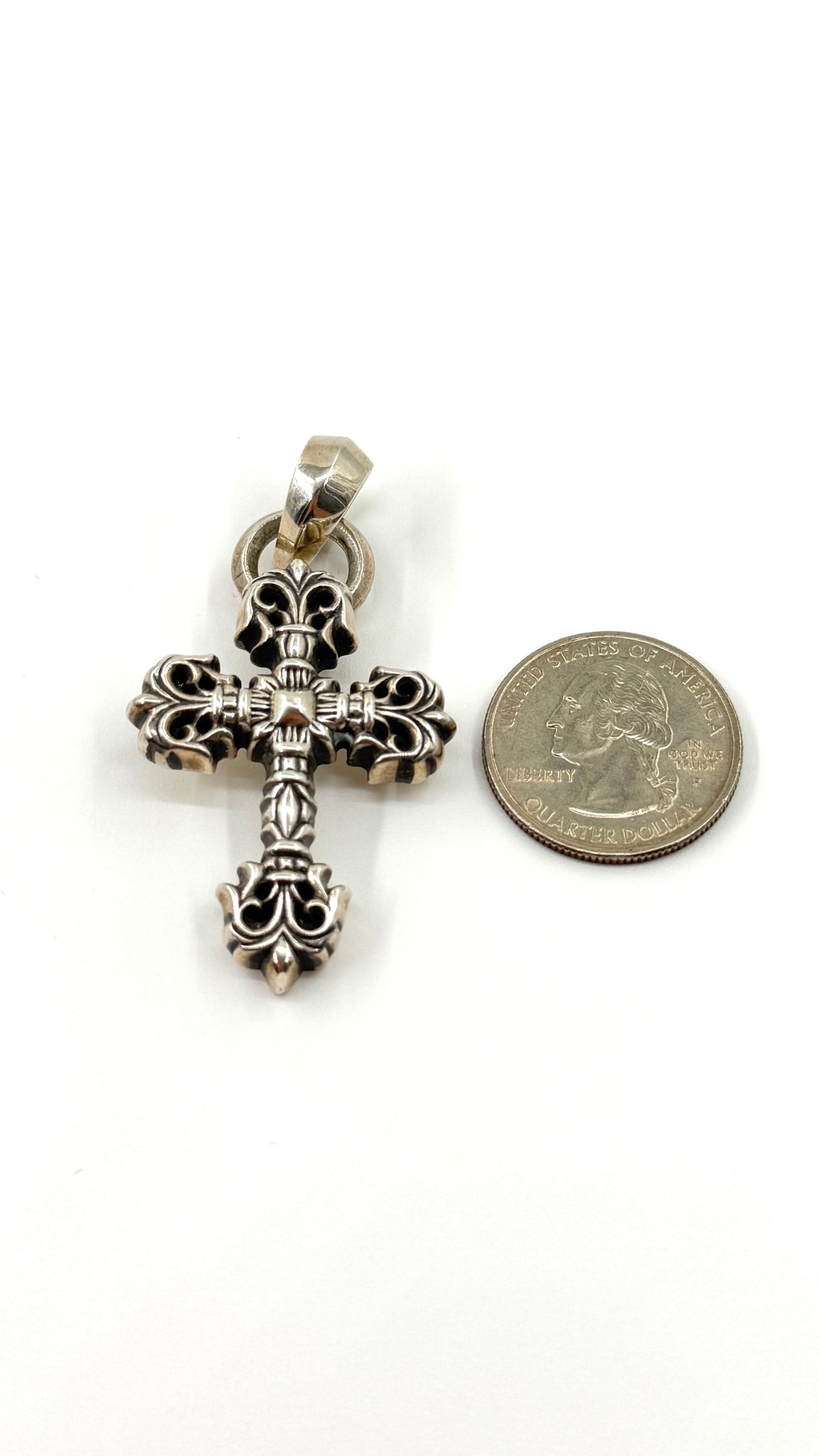 CHROME HEARTS FILIGREE CROSS WITH BALE SILVER PENDANT