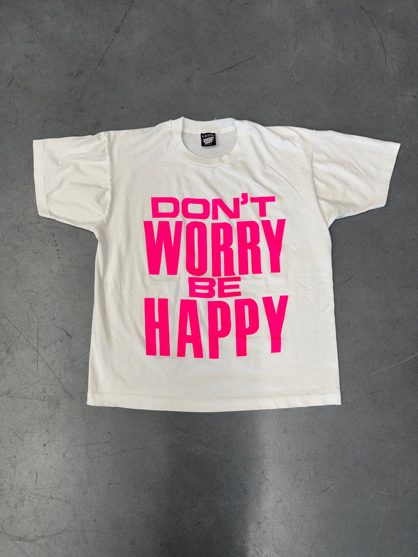 80S DON'T WORRY BE HAPPY TEE (SCREEN STARS TAG)