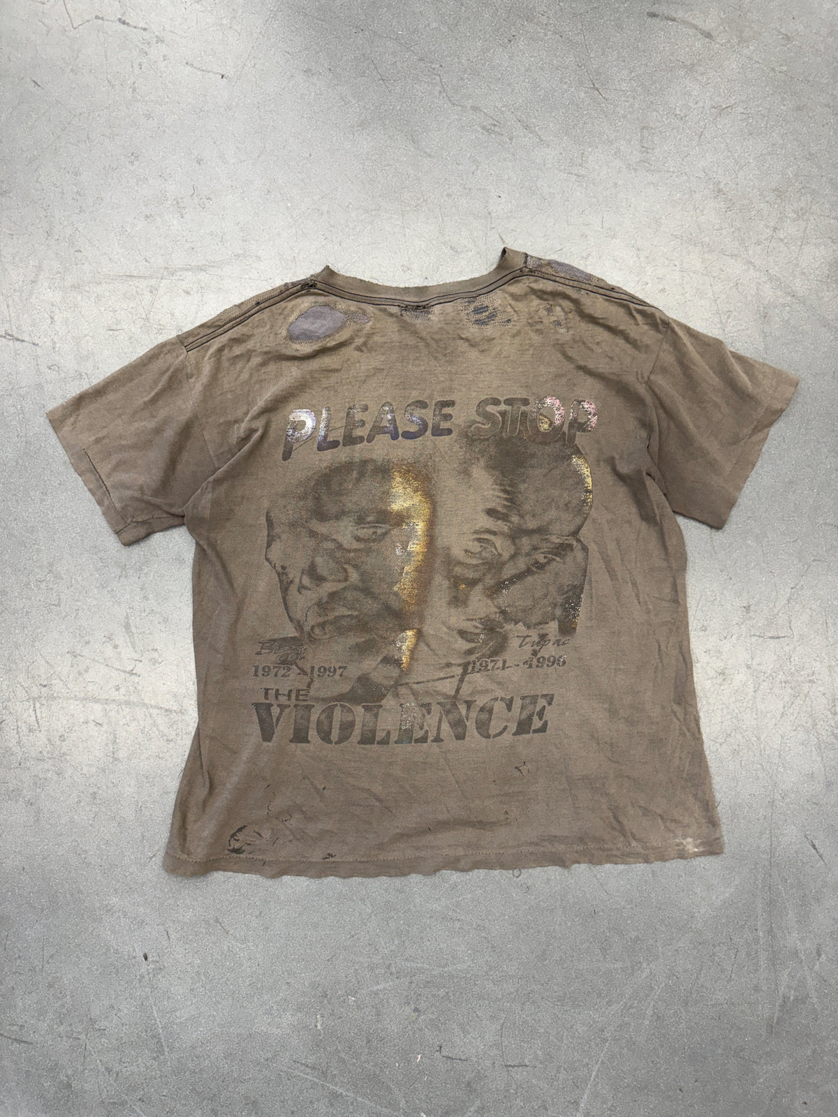 '90S IN MEMORY OF THE NOTORIOUS BIG MAKAVELI RAP REPAIRED TEE (FADED TAG)