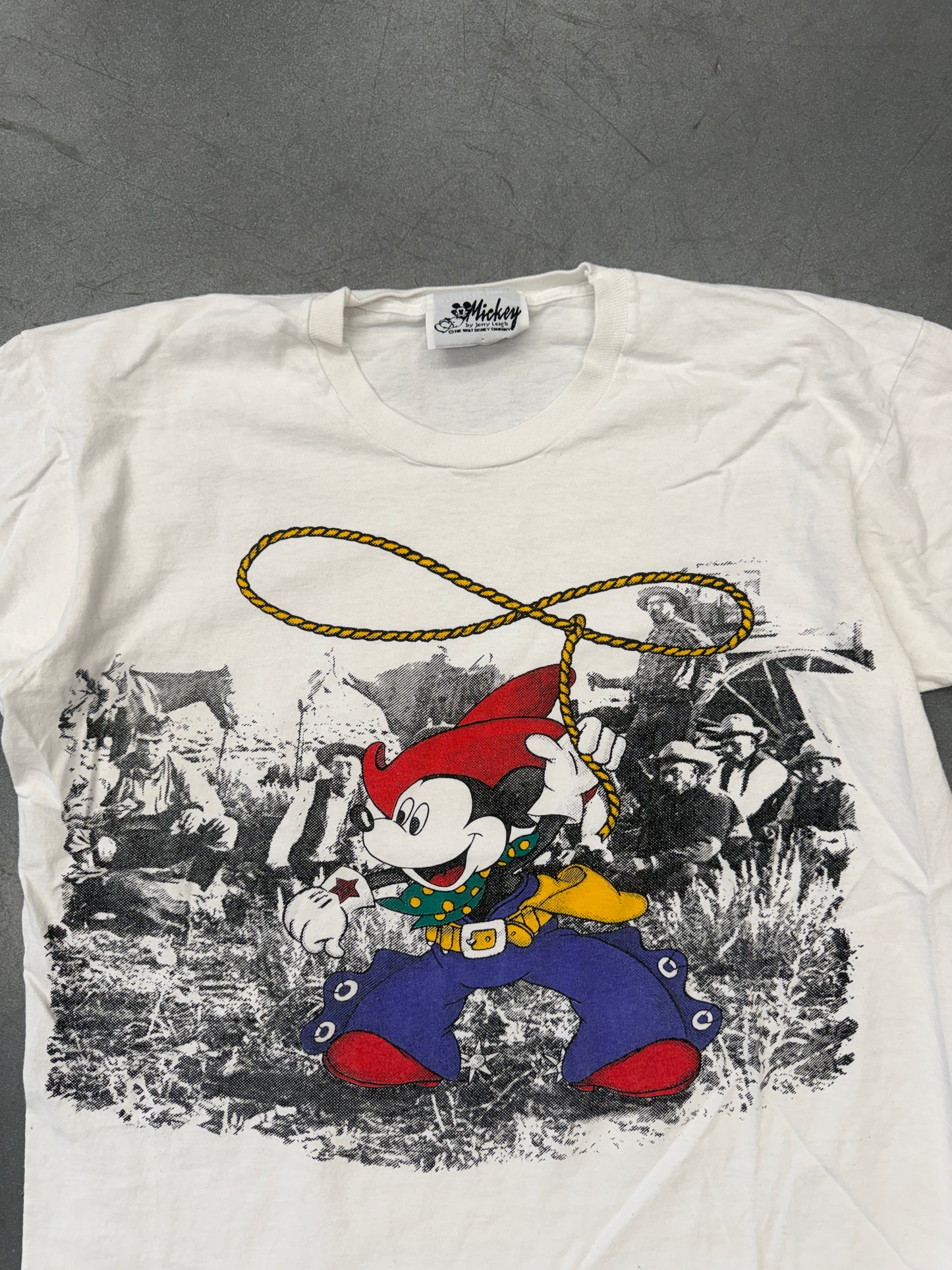 90S COWBOY MICKEY TEE (MICKEY BY JERRY LEIGH TAG)