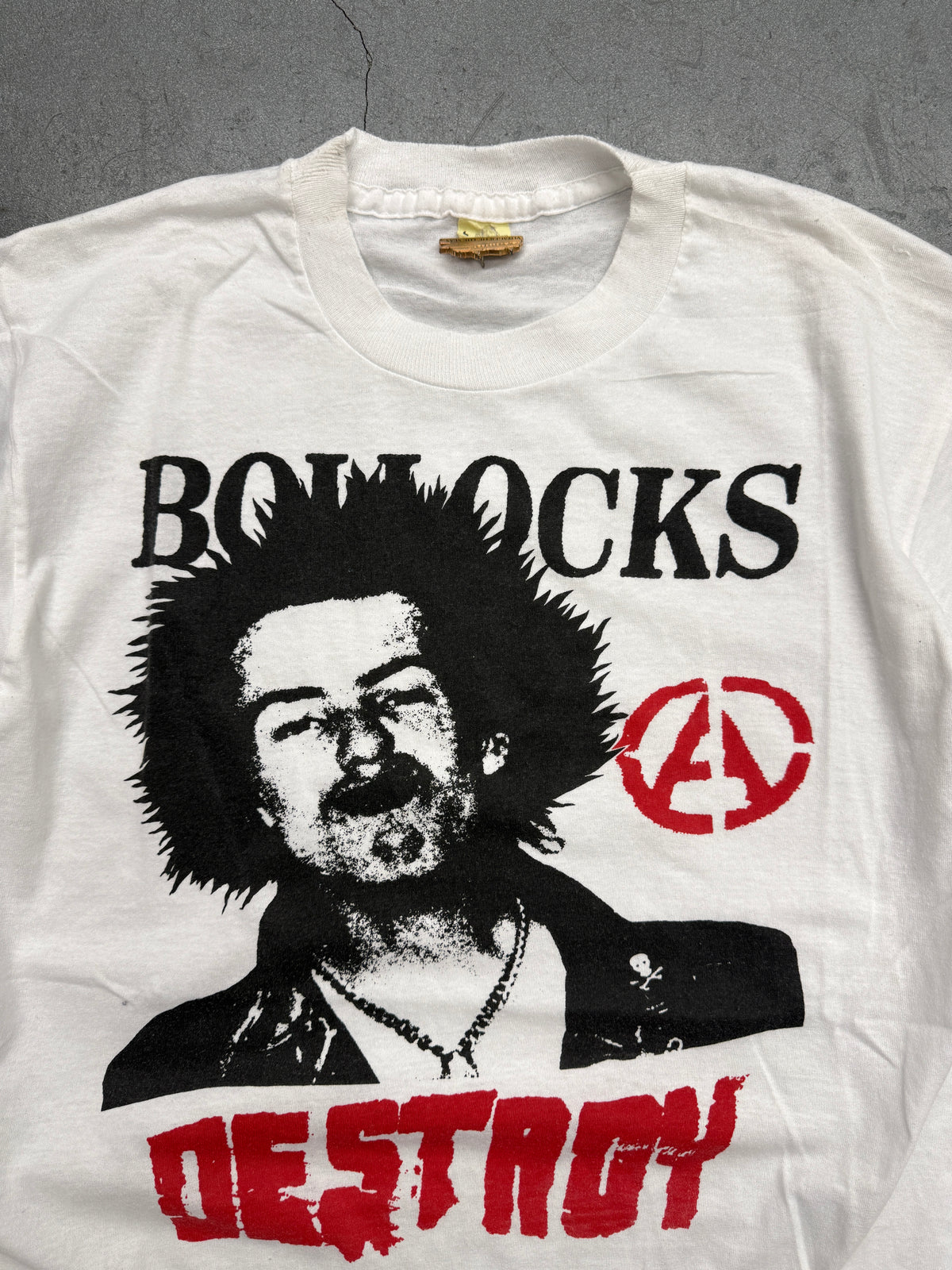 80S BOLLOCKS SID VICIOUS DESTROY PARKING LOT BOOTLEG TEE (MADE IN IRELAND TAG)