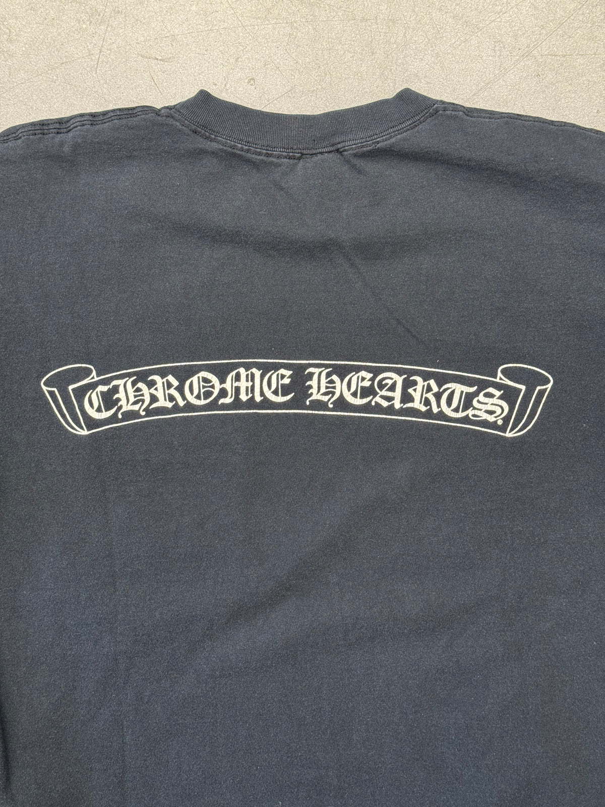 EARLY '90S CHROME HEARTS FIRST-BATCH VERTICAL LOGO LONG SLEEVE POCKET TEE (BELTON TAG)