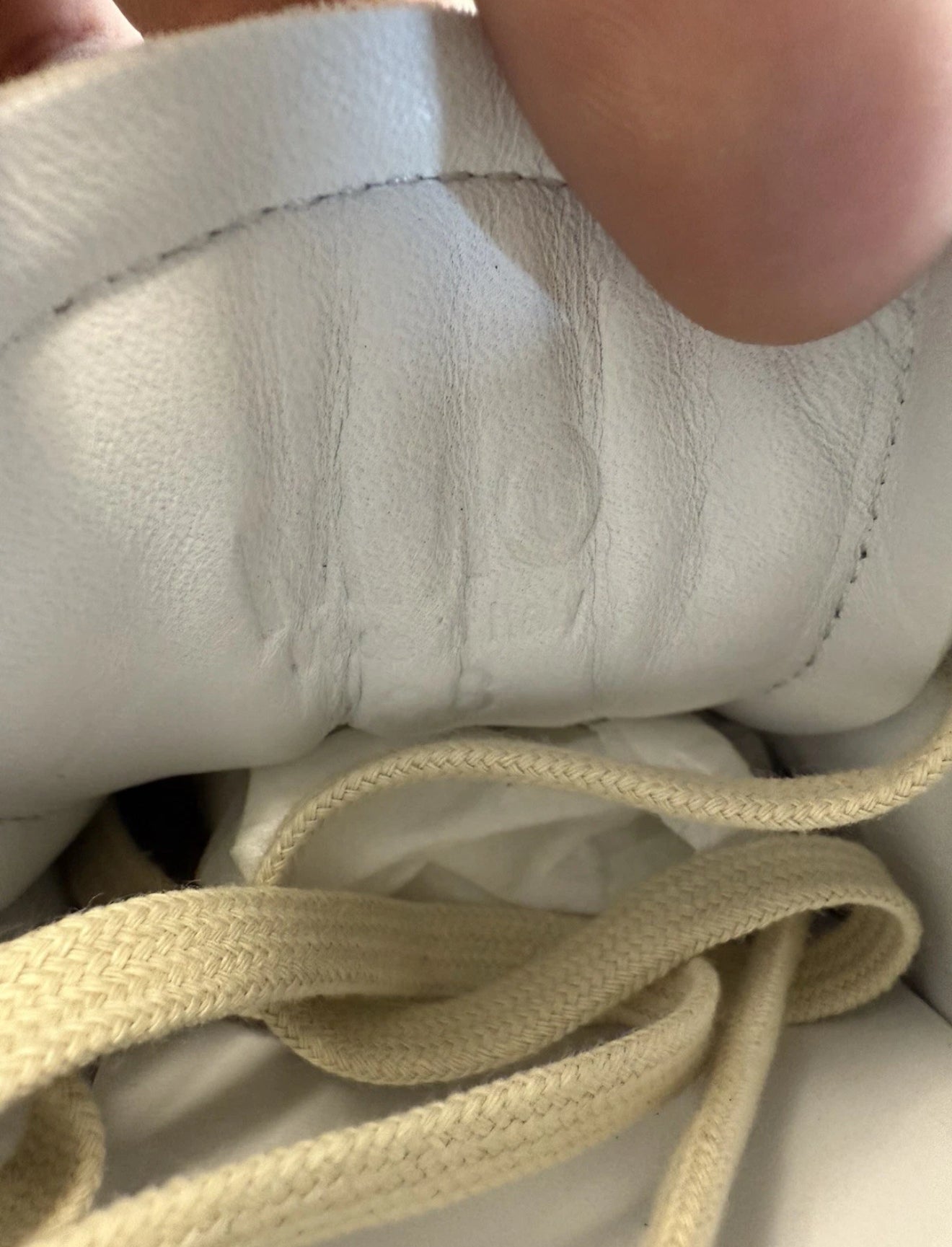 SIZE 38 2024 MM6 MAISON MARGIELA WMNS GAMBETTA LEATHER - WHITE (BRAND NEW WITH BOX)