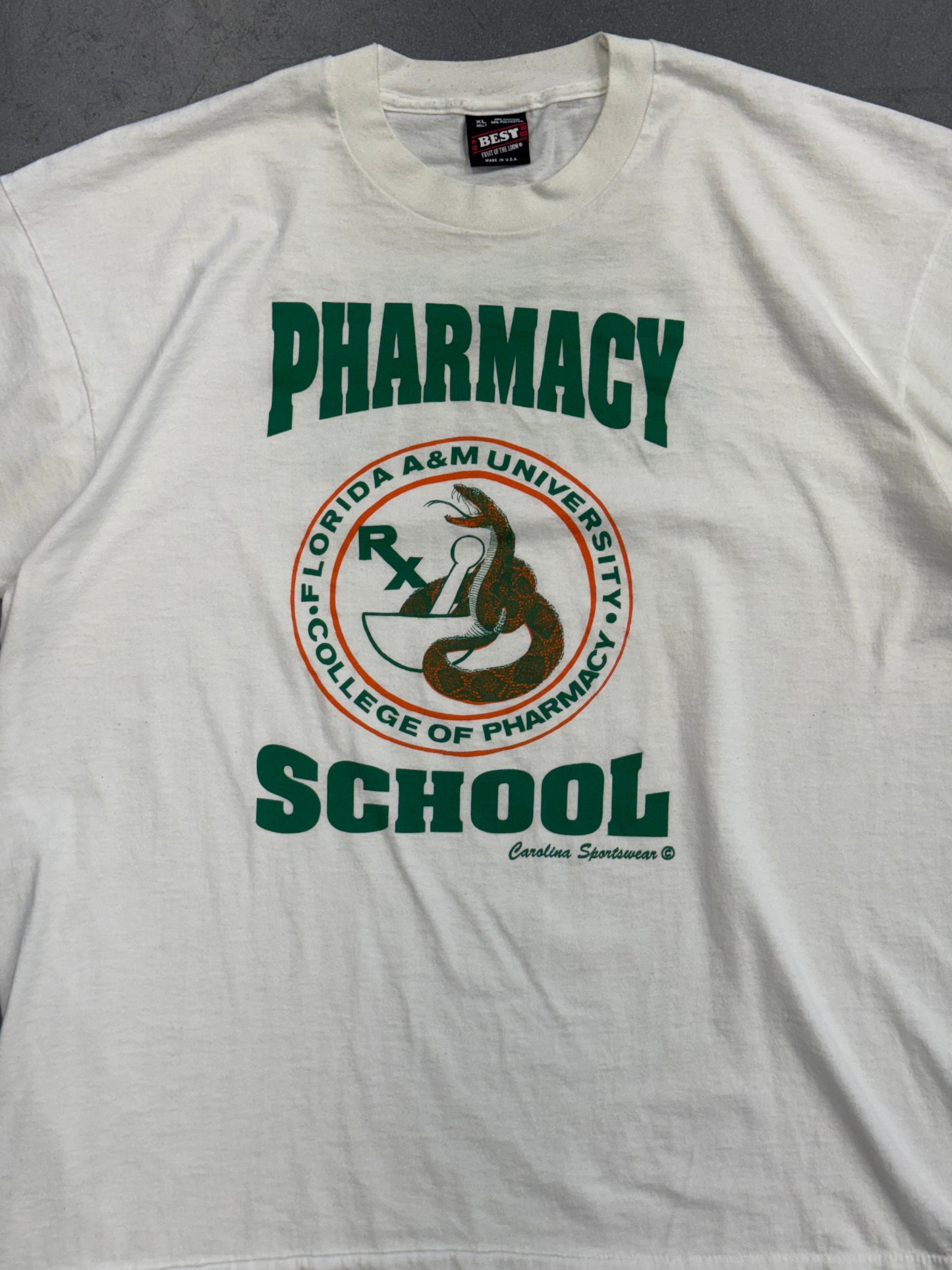 90S FAMU PHARMACY SCHOOL "A HARD PILL TO SWALLOW" TEE (FOTL BEST TAG)