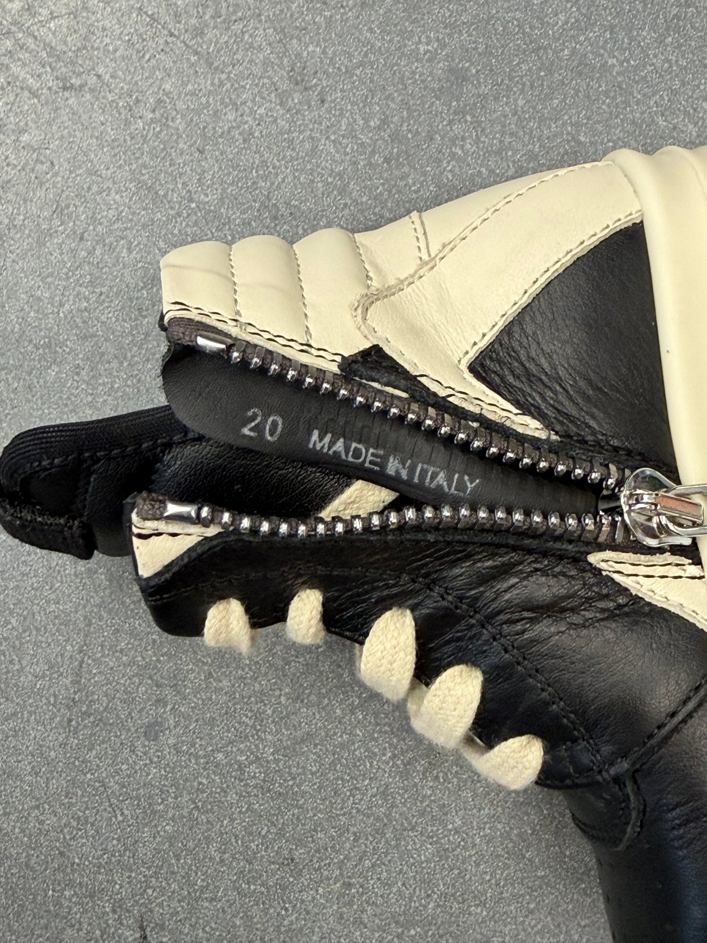 RICK OWENS KIDS BABY GEO HIGH-TOP SNEAKER - BLACK/MILK/MILK