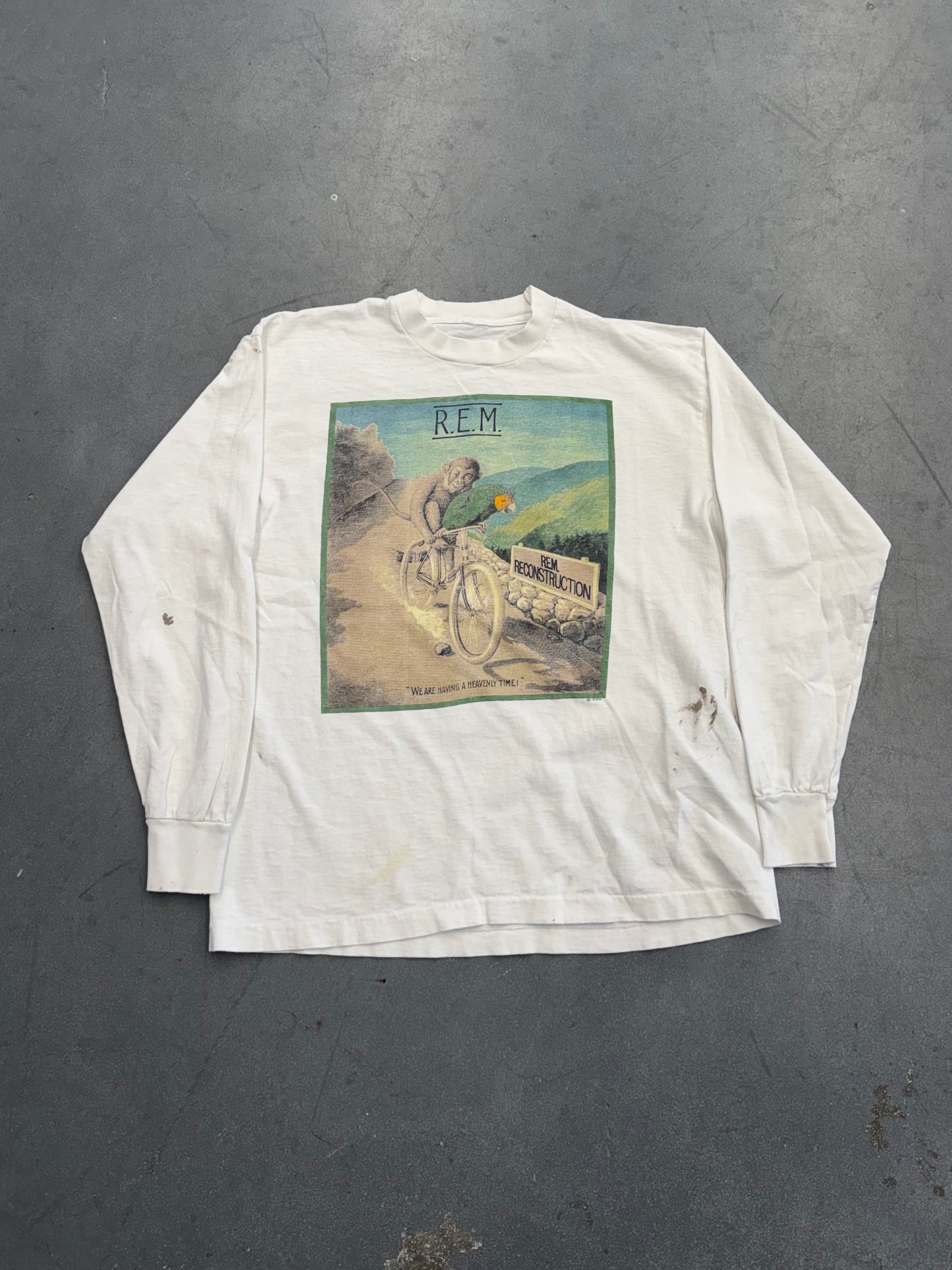 1985 R.E.M. RECONSTRUCTION III TOUR LS TEE (PULLED TAG)